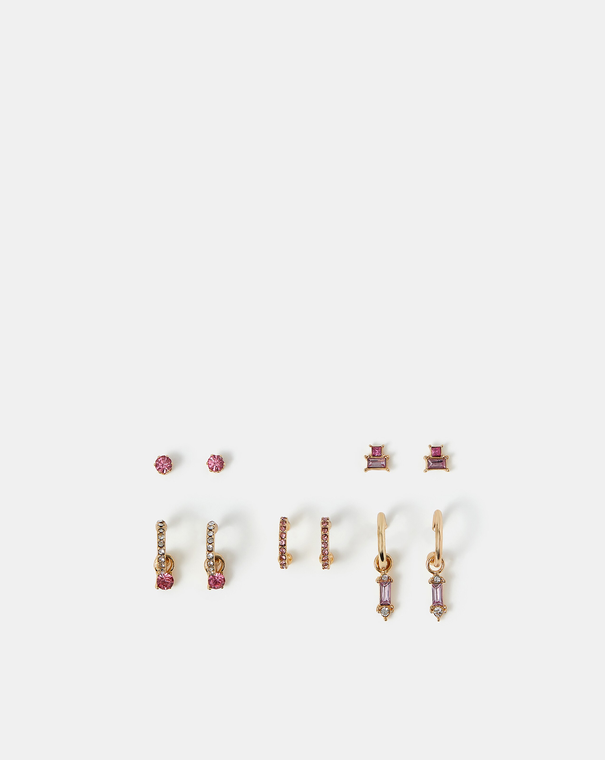 Accessorize 5-Pack Gem Diamante Earrings 1 Accessorize 5-Pack Gem Diamante Earrings