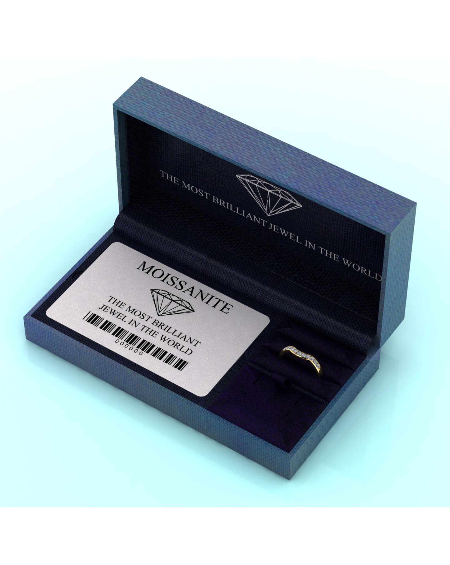 9ct Gold 11 Stone Moissanite Shaped Eternity Ring 5 9ct Gold 11 Stone Moissanite Shaped Eternity Ring