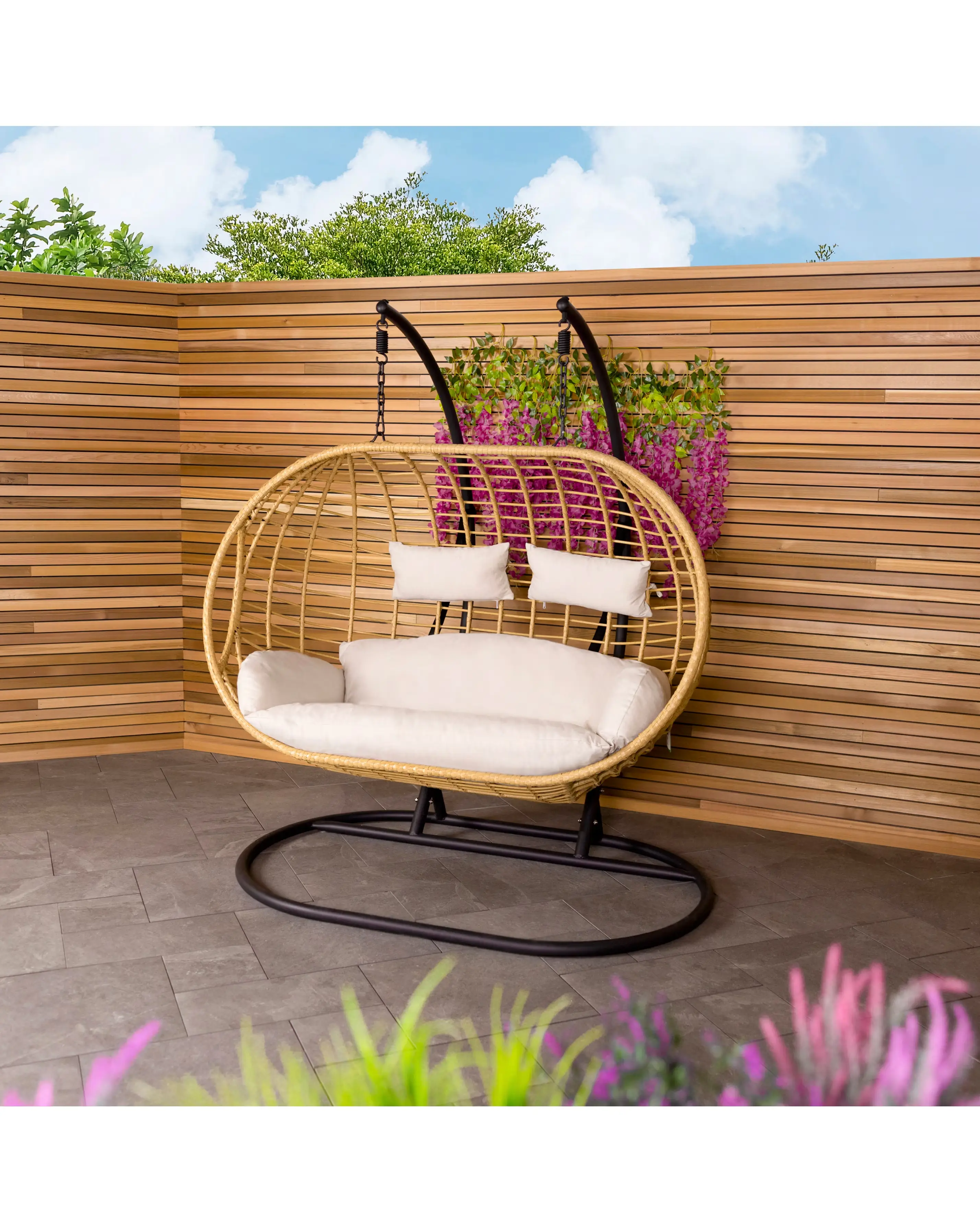 Charles Bentley Double Hanging Swing Chair 1 Charles Bentley Double Hanging Swing Chair