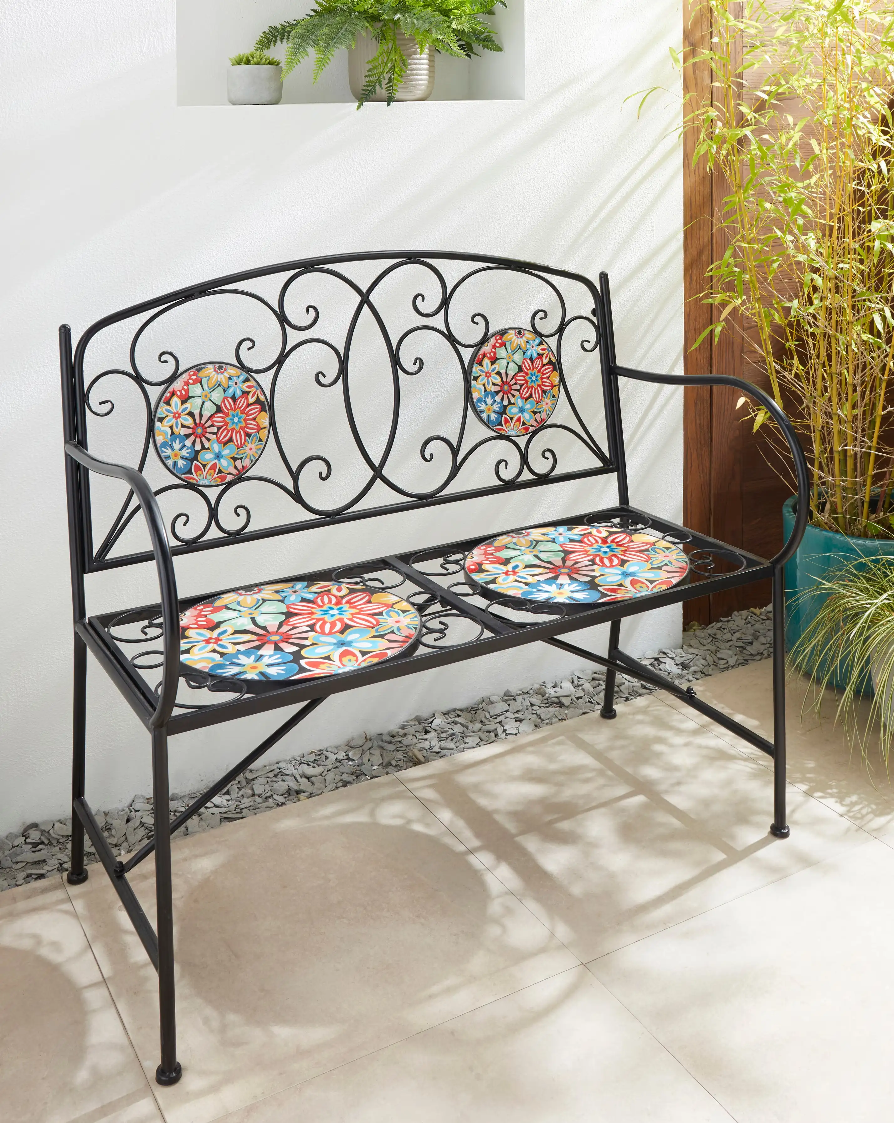 Floral Fiesta Mosaic Bench 1 Floral Fiesta Mosaic Bench