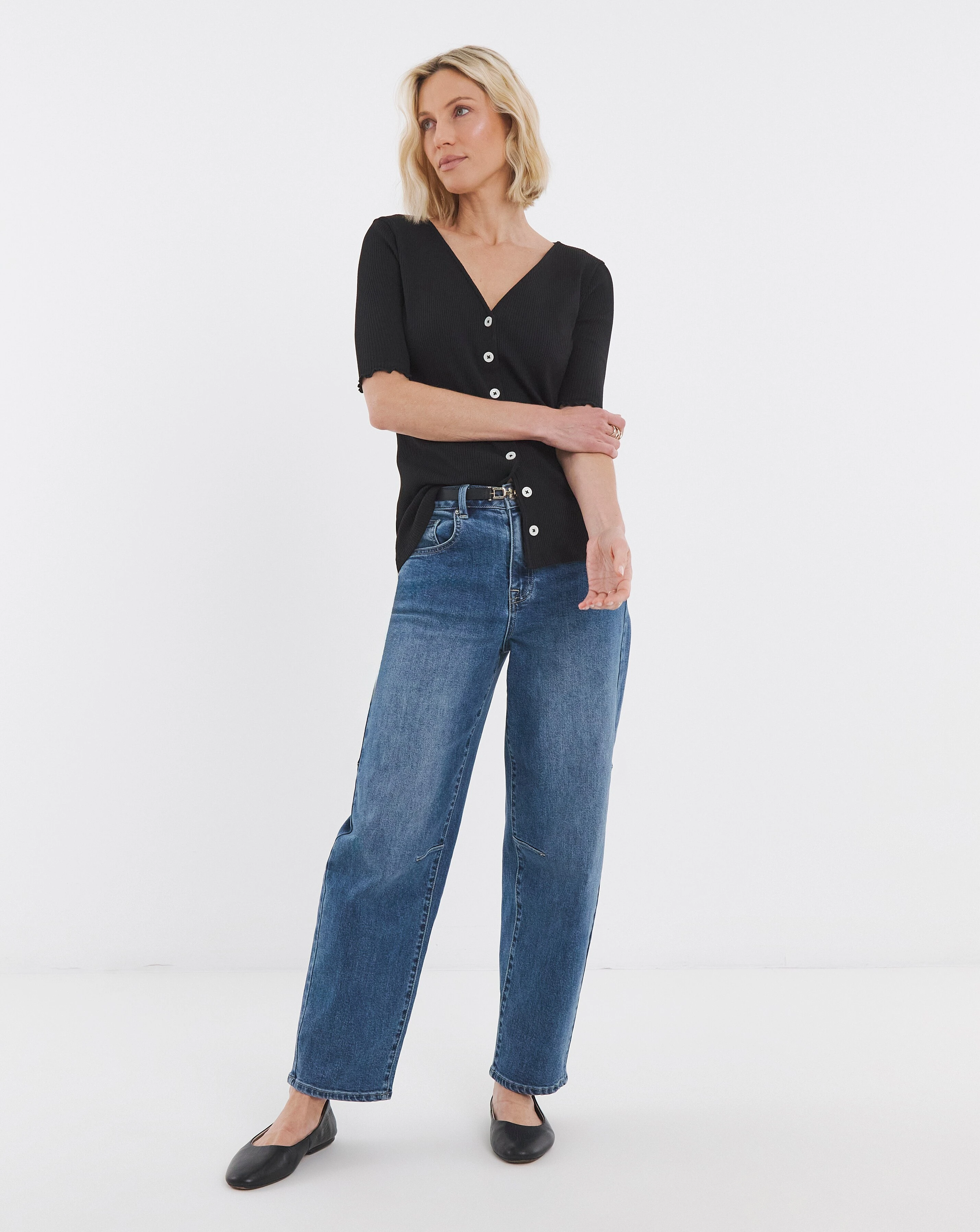 Lettuce Half Sleeve Rib Cardi 3 Lettuce Half Sleeve Rib Cardi