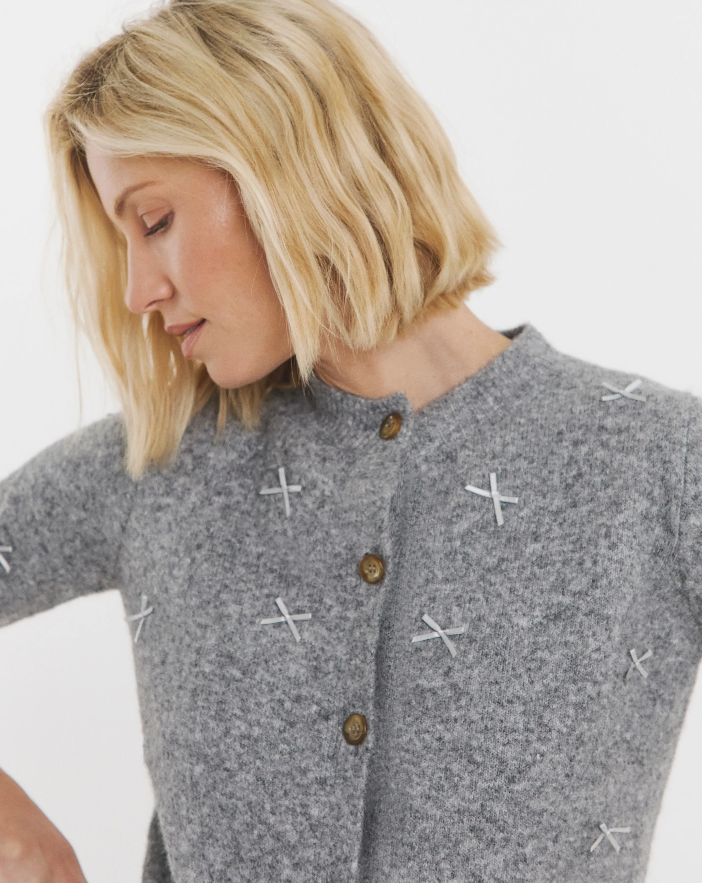 Bow Short Sleeve Cardigan 4 Bow Short Sleeve Cardigan