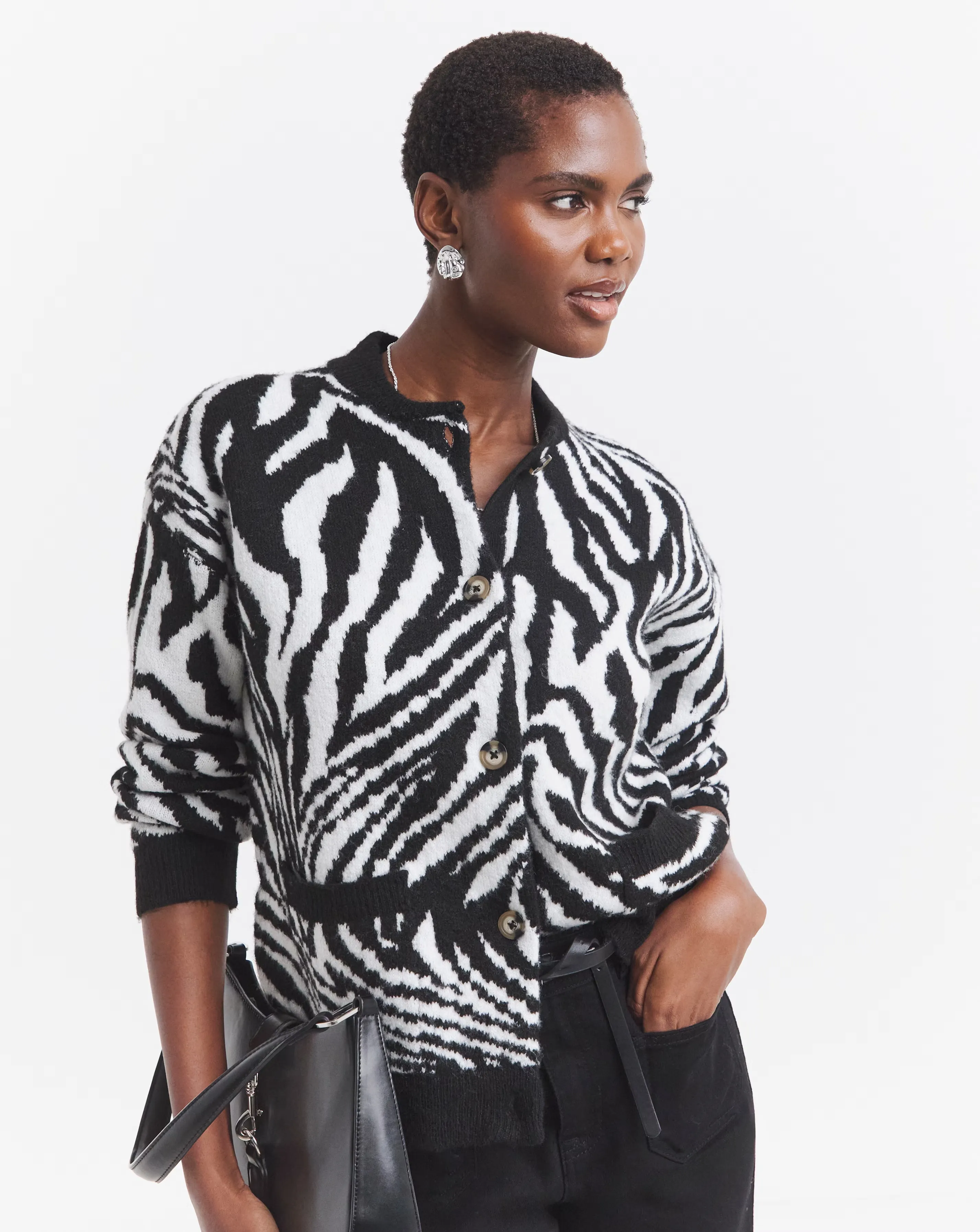 Zebra Knitted Bomber