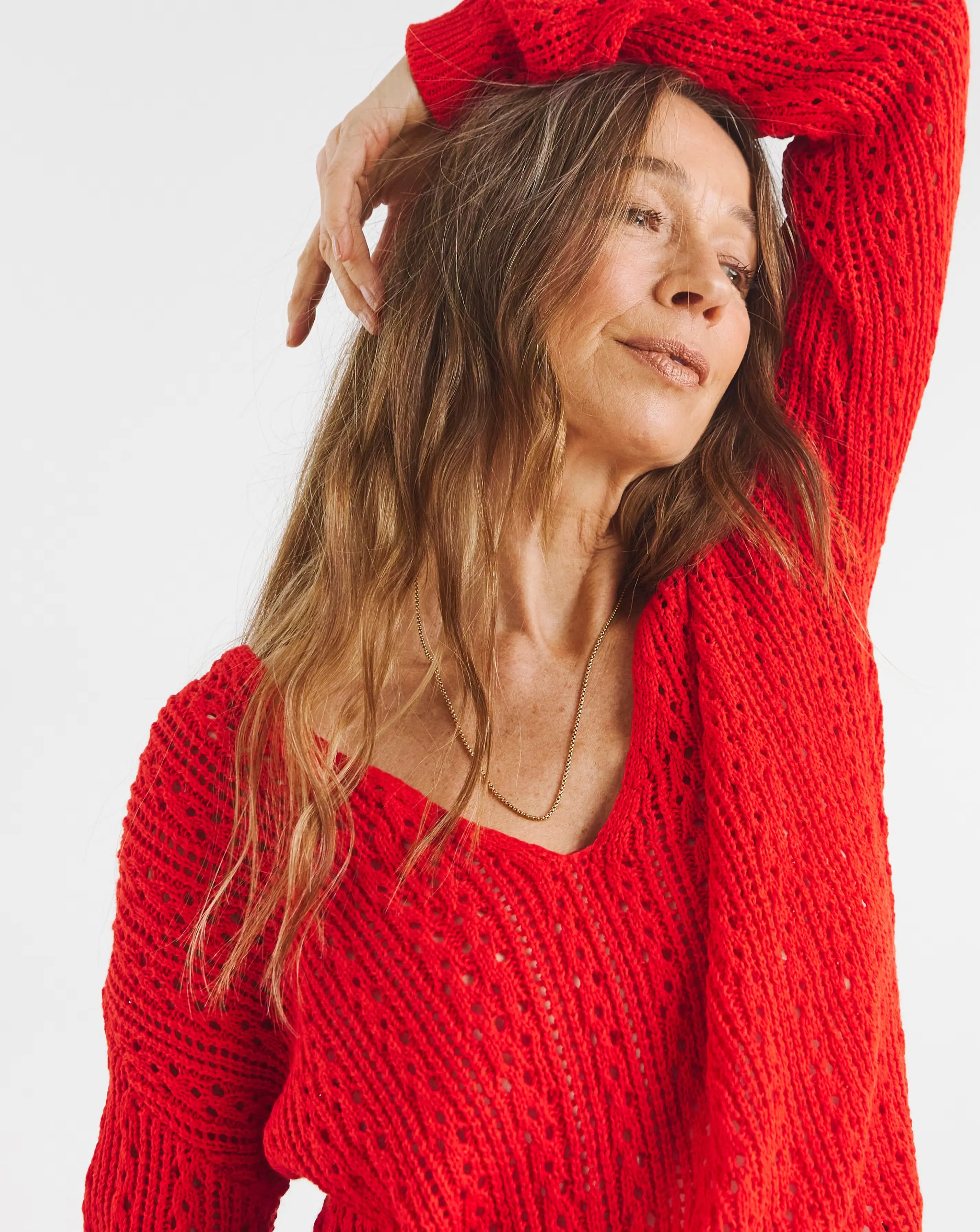 Pointelle All Over Stitch V Neck Jumper 2 Pointelle All Over Stitch V Neck Jumper