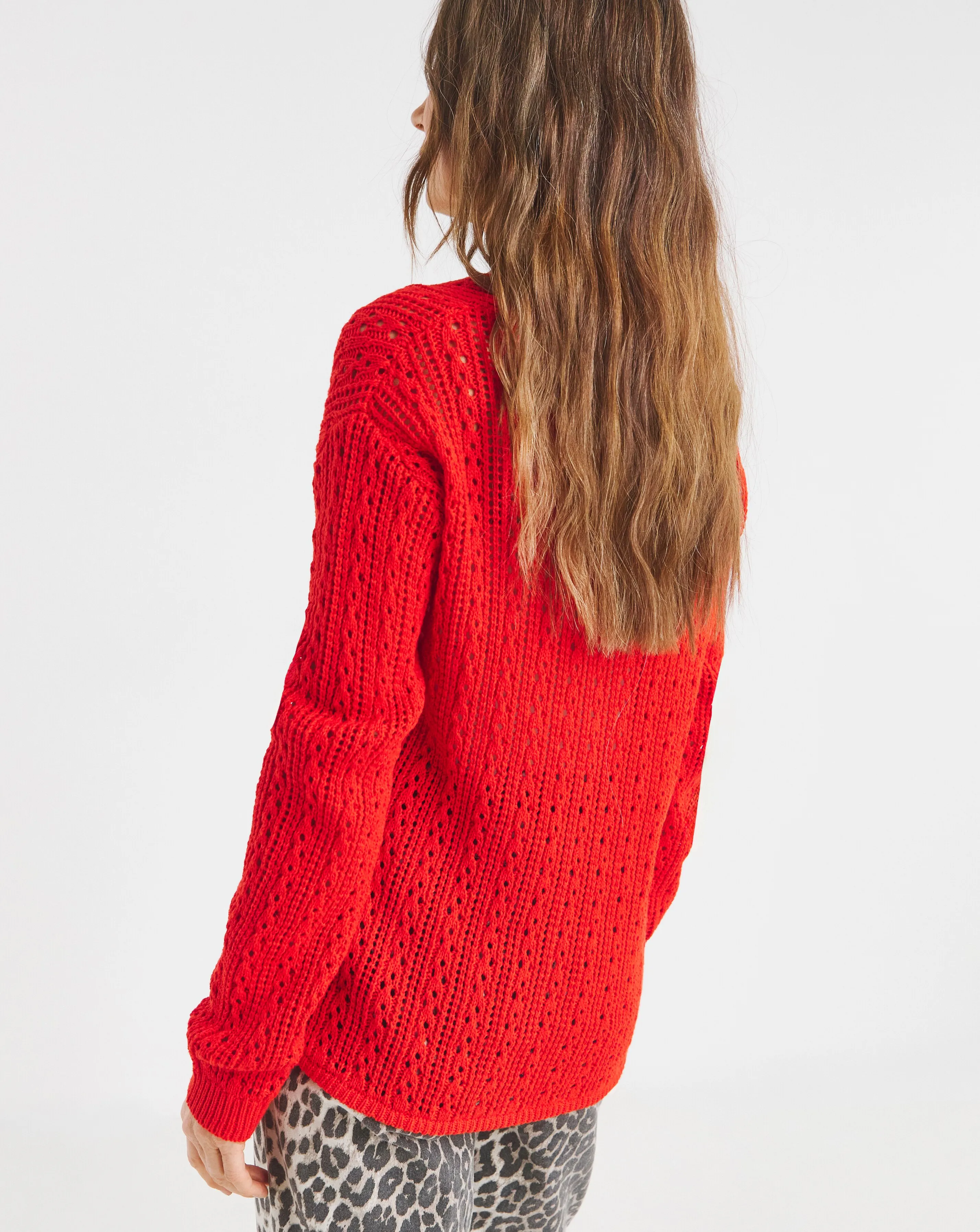 Pointelle All Over Stitch V Neck Jumper 3 Pointelle All Over Stitch V Neck Jumper