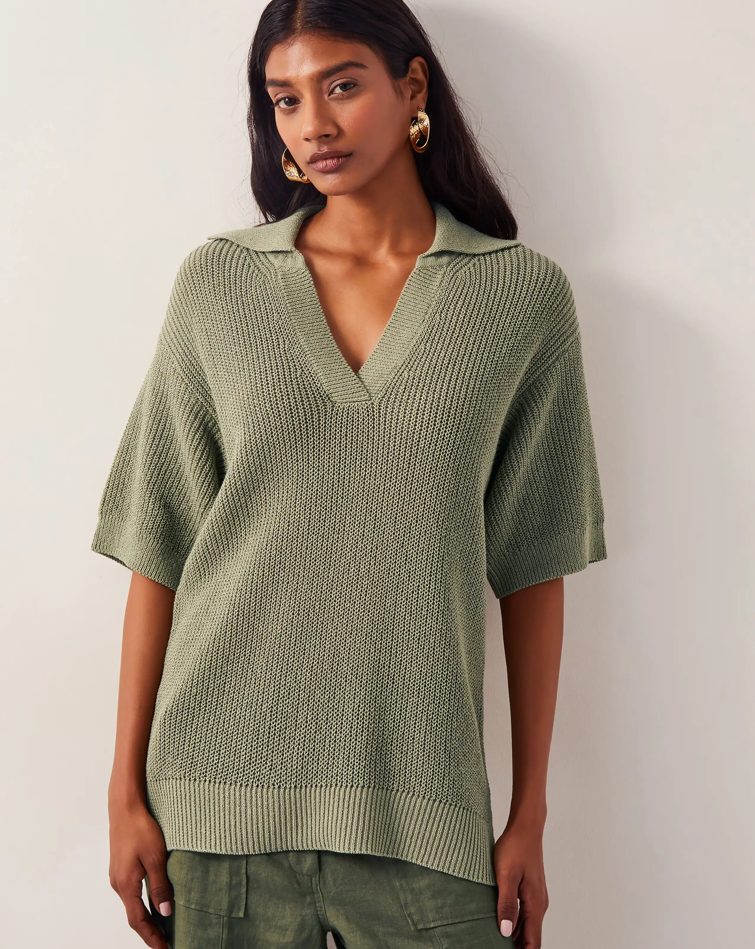 Monsoon Cece Short Sleeve Collar Jumper 2 Monsoon Cece Short Sleeve Collar Jumper