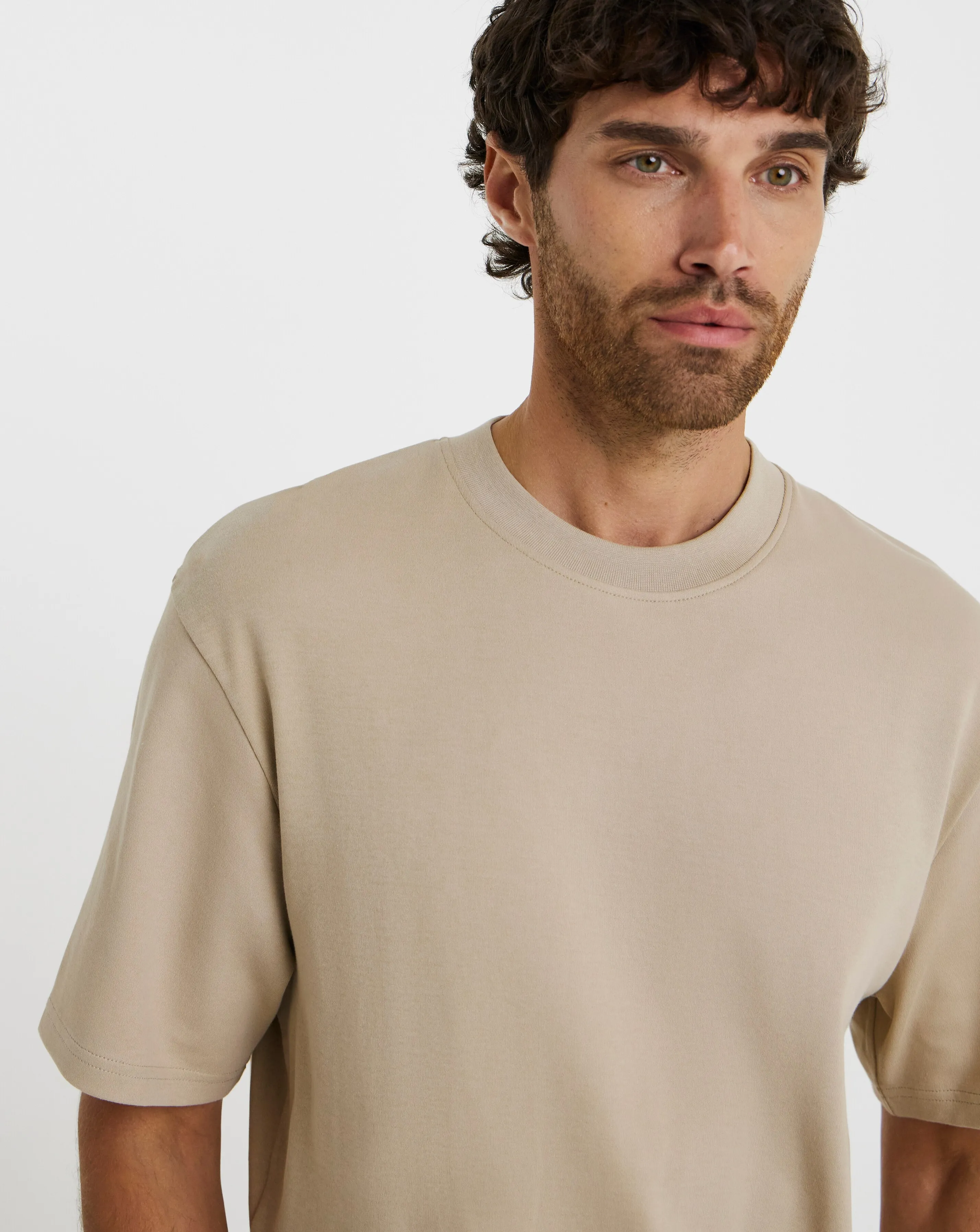 Folio Heavyweight Interlock T-Shirt-Stone 3 Folio Heavyweight Interlock T-Shirt-Stone