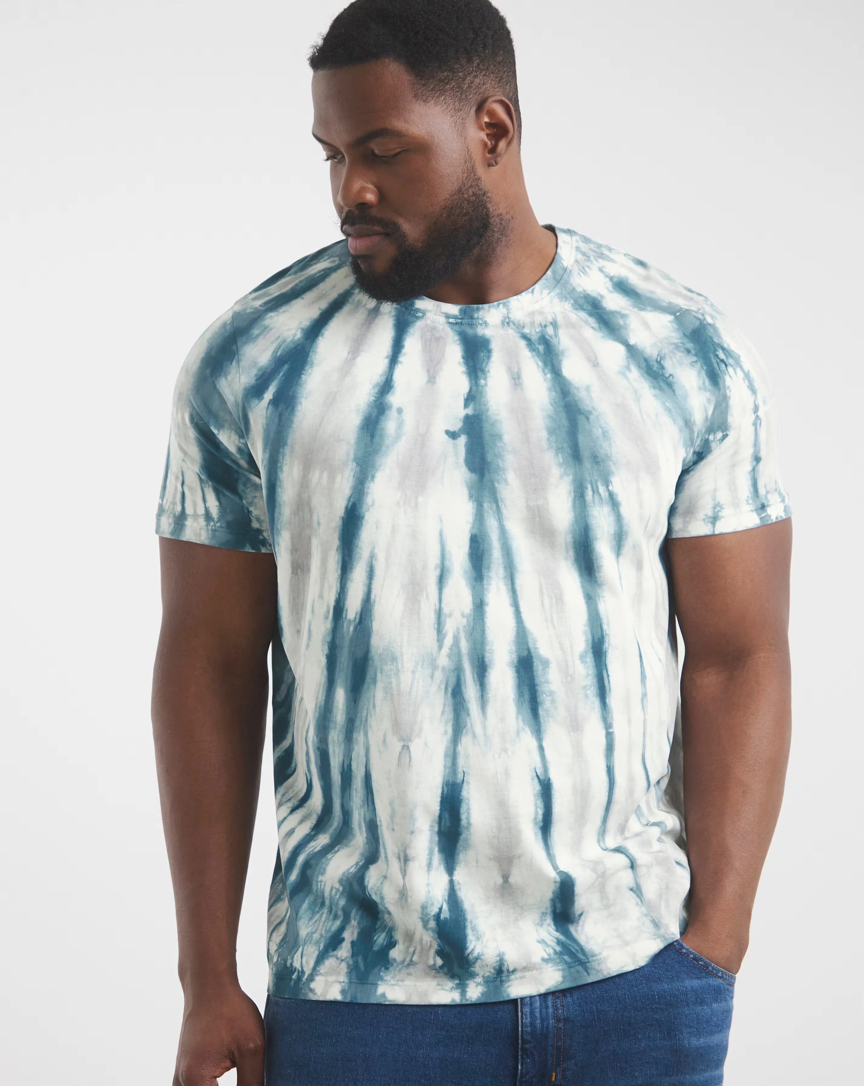 Tie Dye Print T-Shirt- Teal 2 Tie Dye Print T-Shirt- Teal