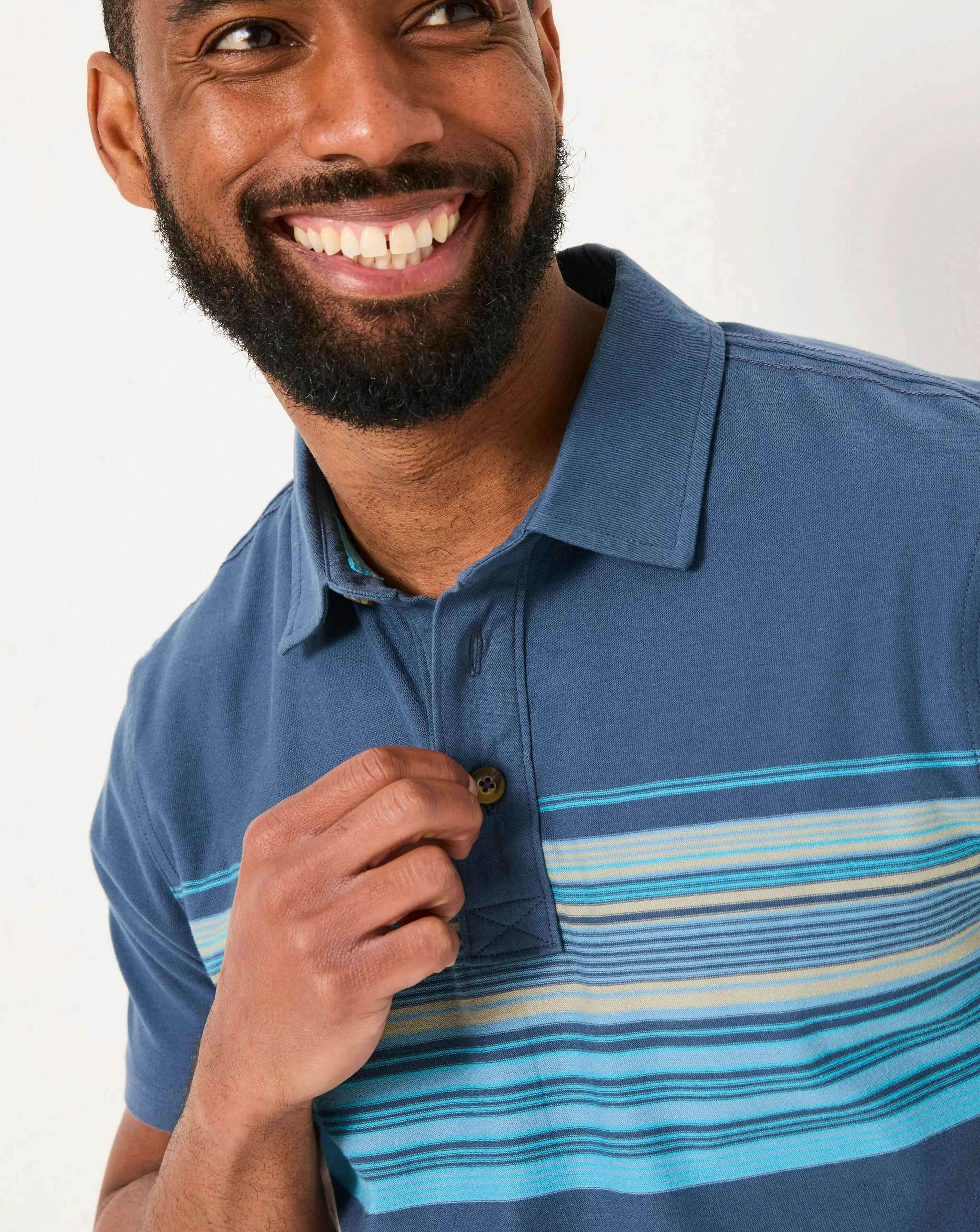 FatFace Perranporth Stripe Polo - Blue 2 FatFace Perranporth Stripe Polo - Blue