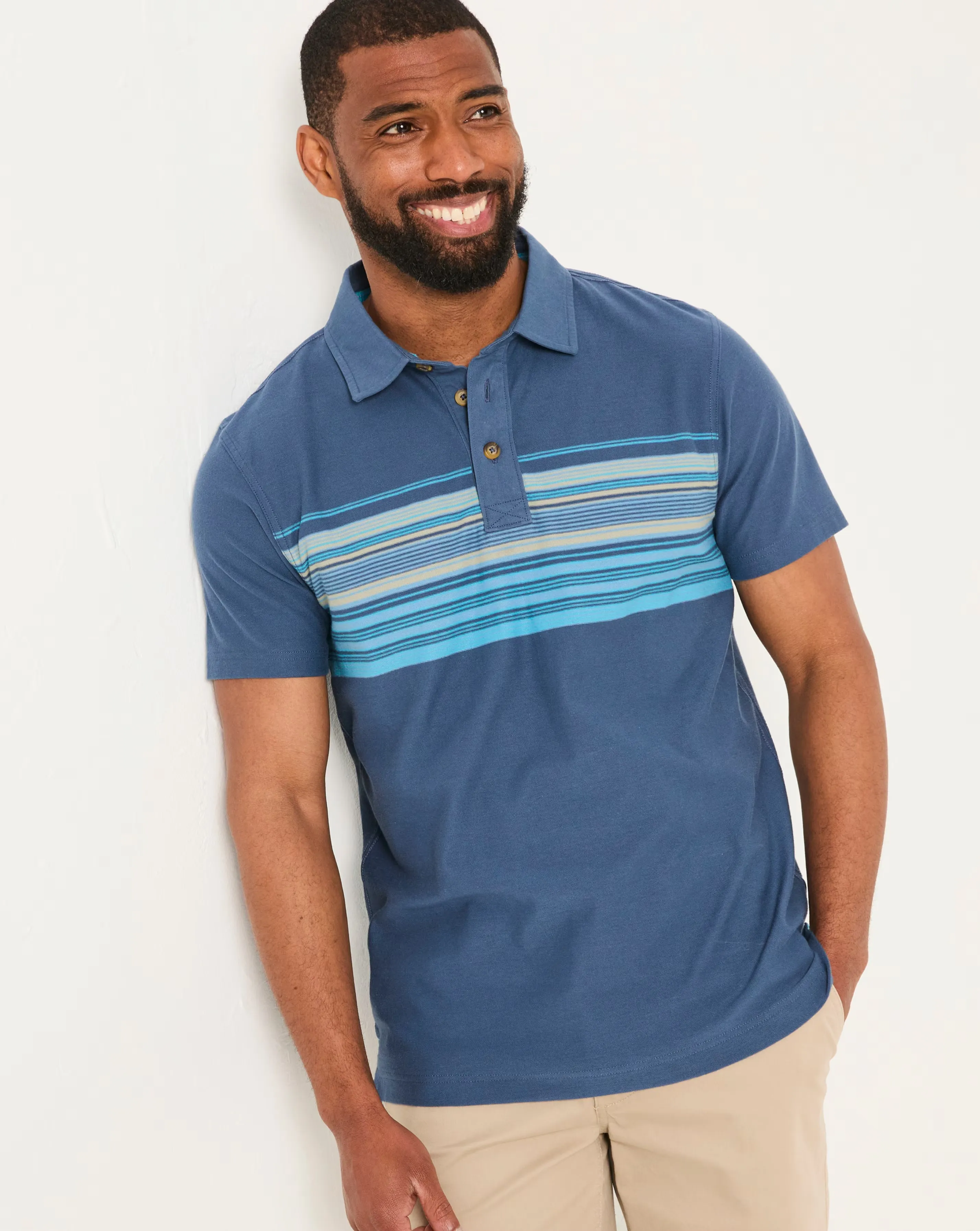 FatFace Perranporth Stripe Polo - Blue 3 FatFace Perranporth Stripe Polo - Blue