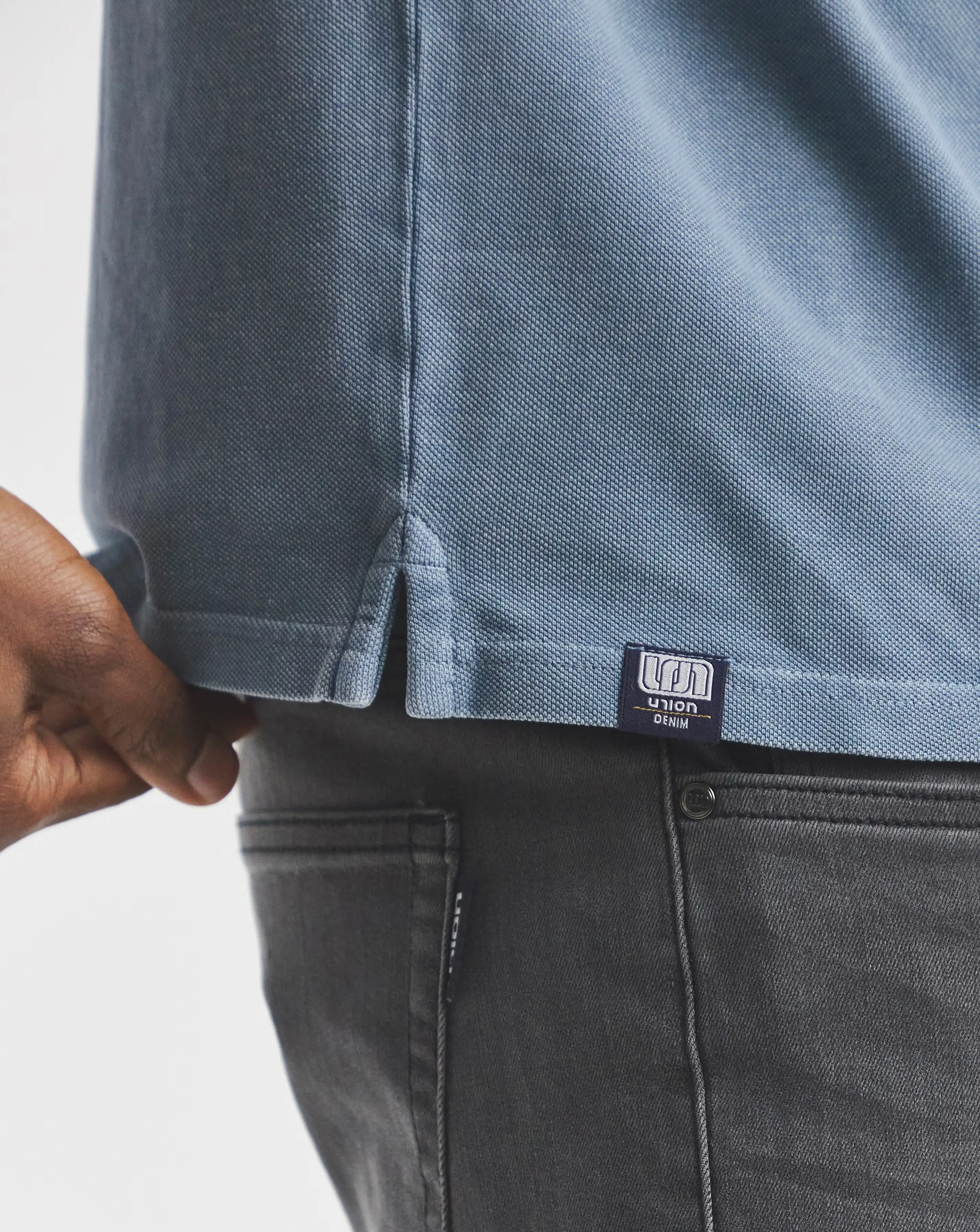 Union Garment Dyed Pique Polo- Dark Stone 2 Union Garment Dyed Pique Polo- Dark Stone