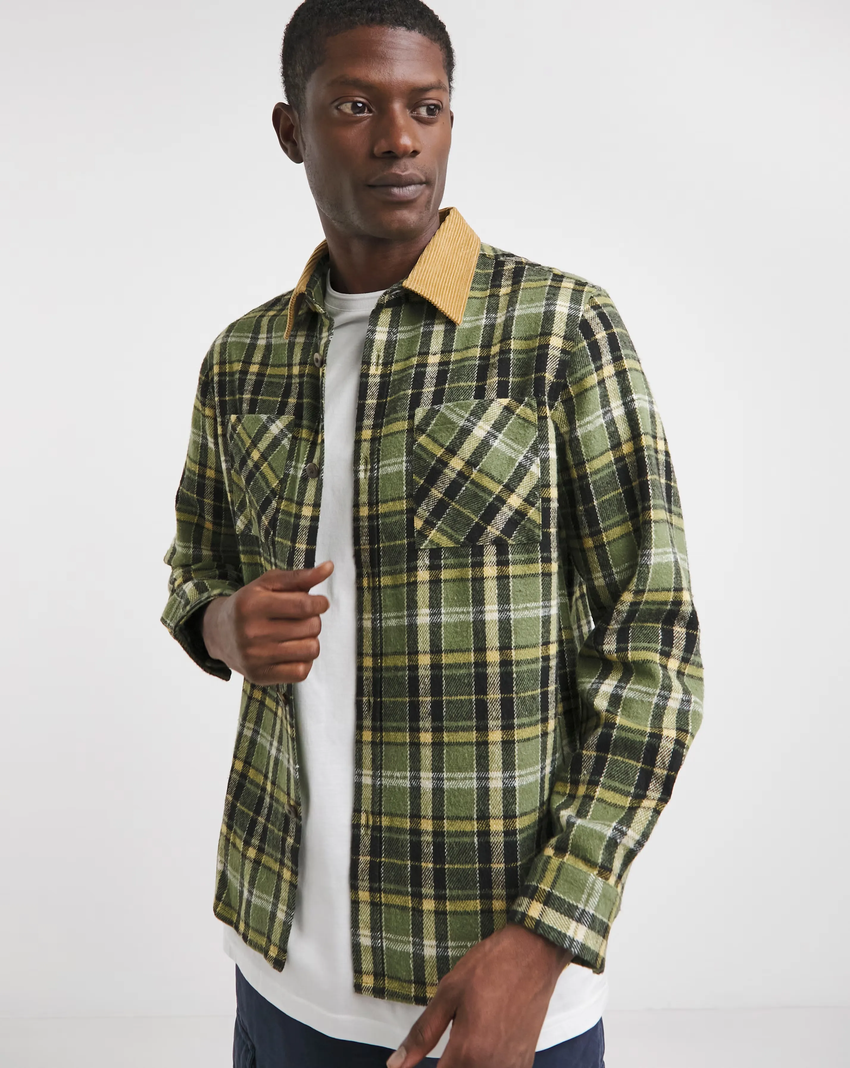 Cord Collar Check Overshirt 1 Cord Collar Check Overshirt