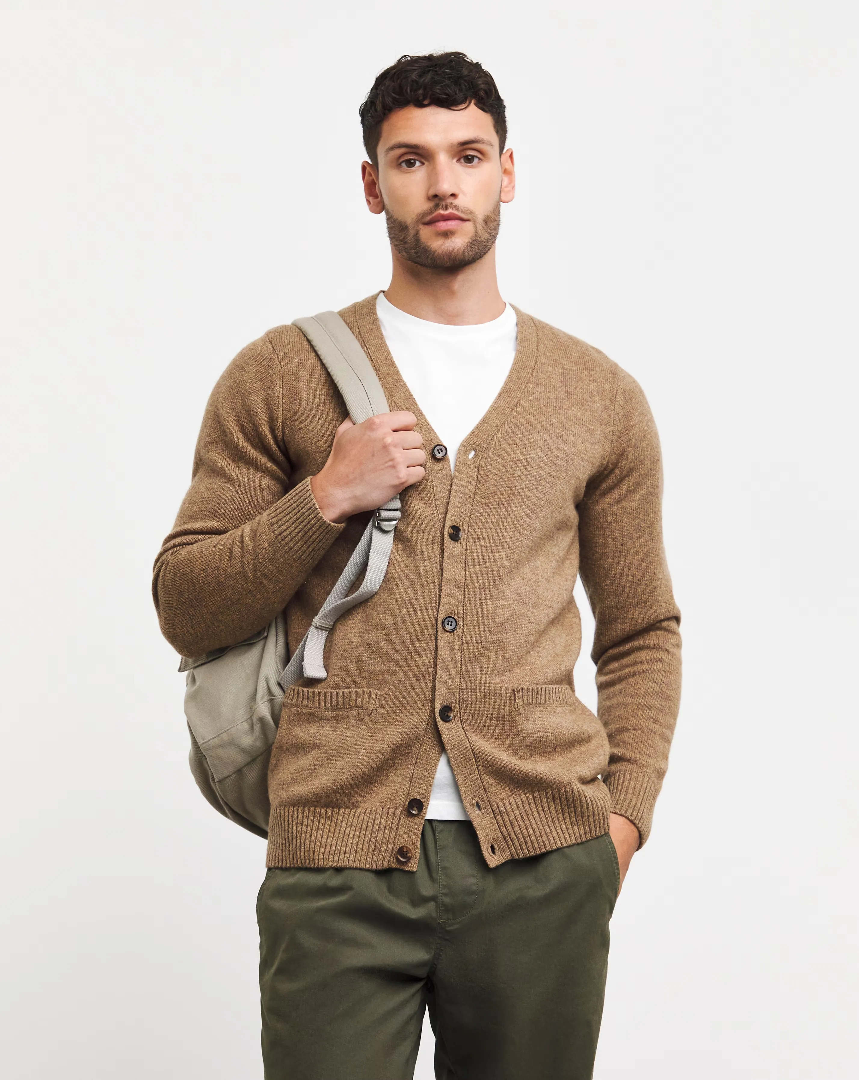 Neutral Lambswool Cardigan