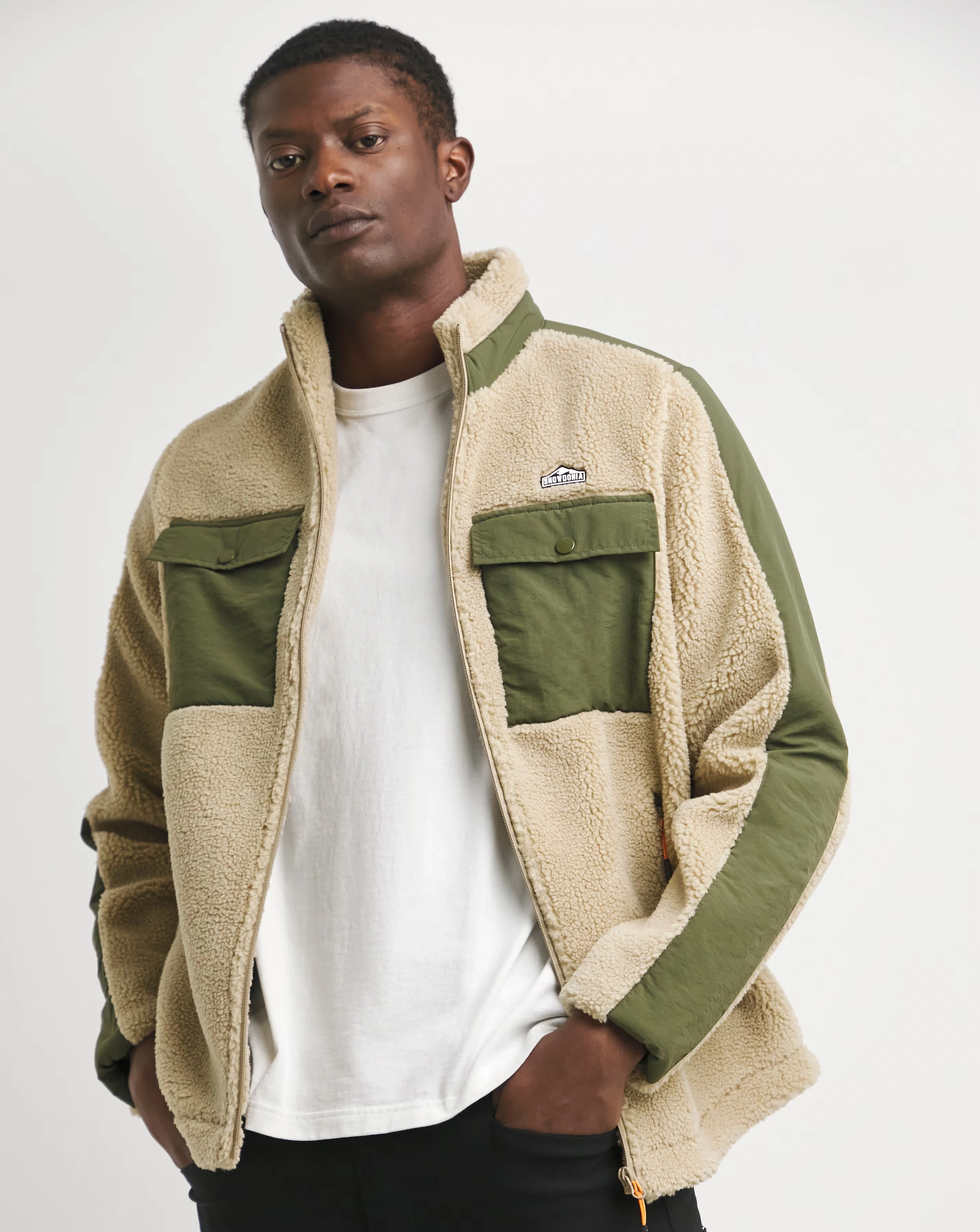 Snowdonia Ecru Borg Panel Detail Jacket 1 Snowdonia Ecru Borg Panel Detail Jacket