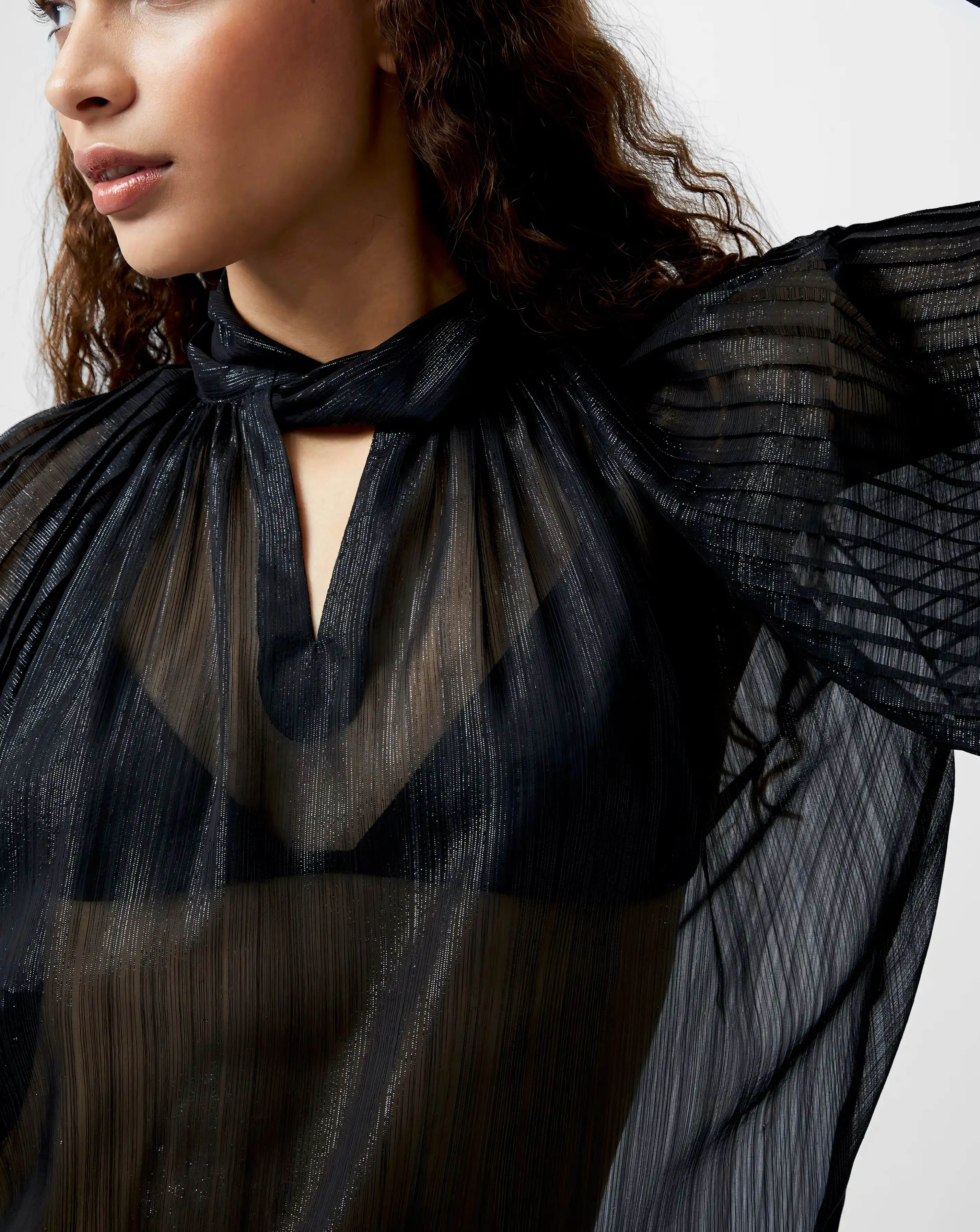French Connection Beth Lurex Keyhole Top 2 French Connection Beth Lurex Keyhole Top