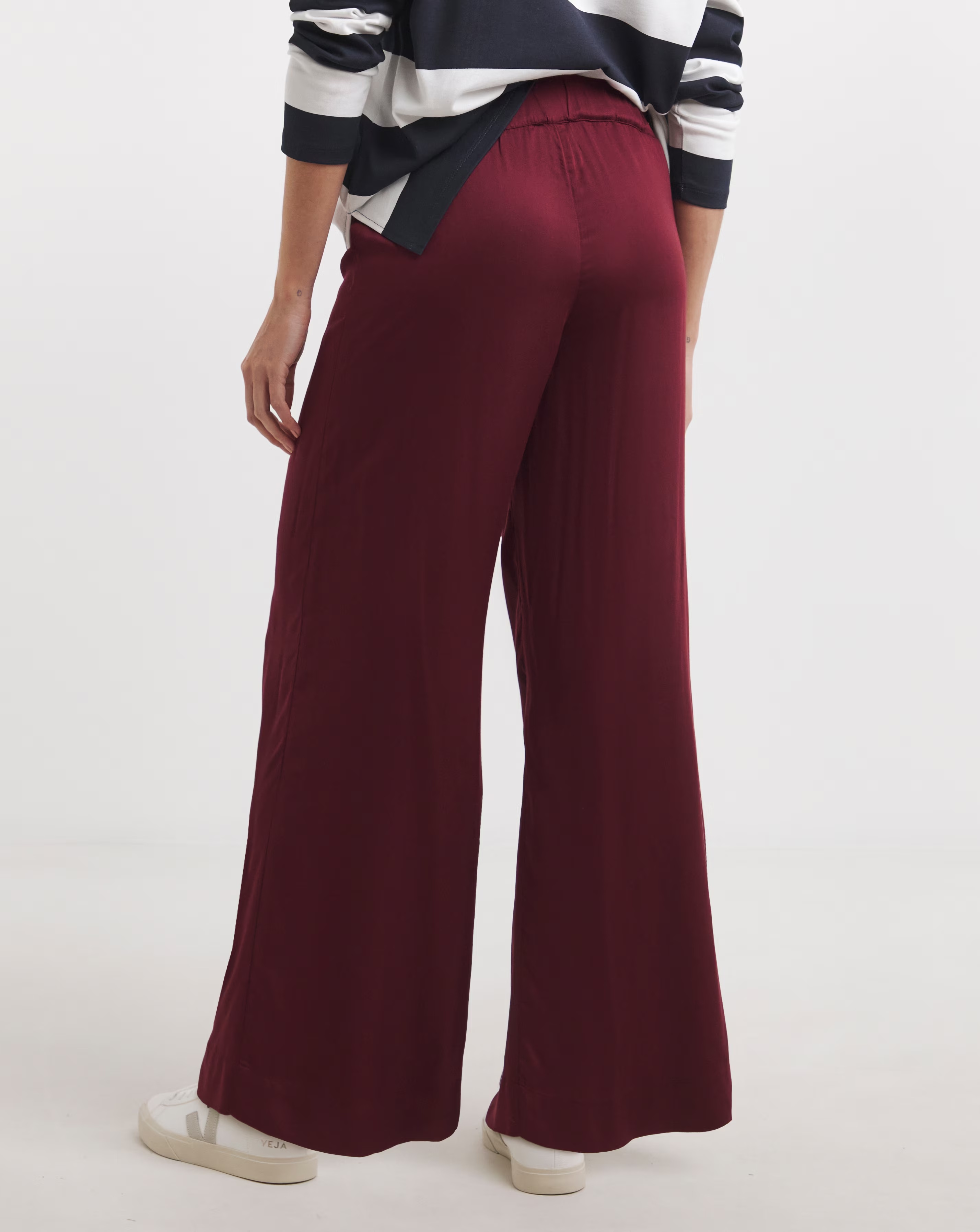 Plum Satin Wide Leg Trouser 3 Plum Satin Wide Leg Trouser