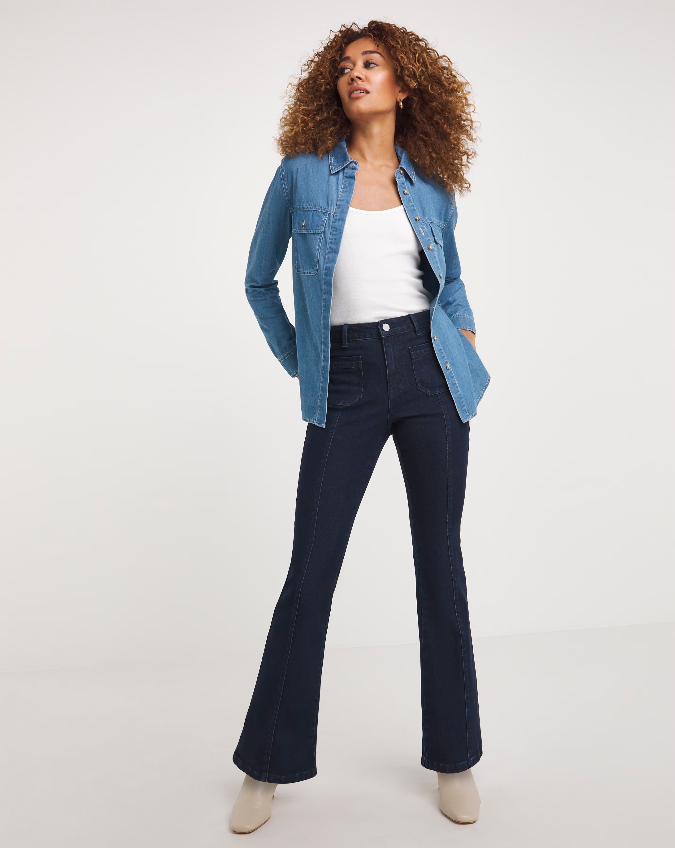 Indigo Pocket Front Bootcut Jeans 1 Indigo Pocket Front Bootcut Jeans