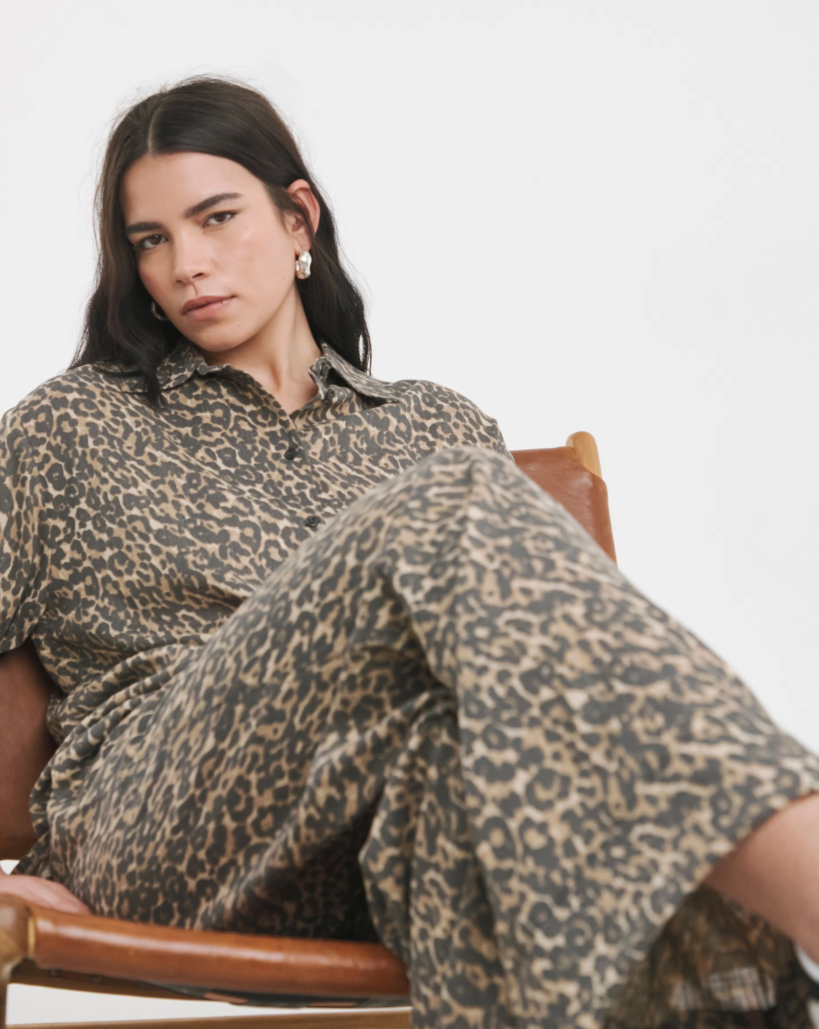 Leopard Animal Linen Mix Shirt 1 Leopard Animal Linen Mix Shirt
