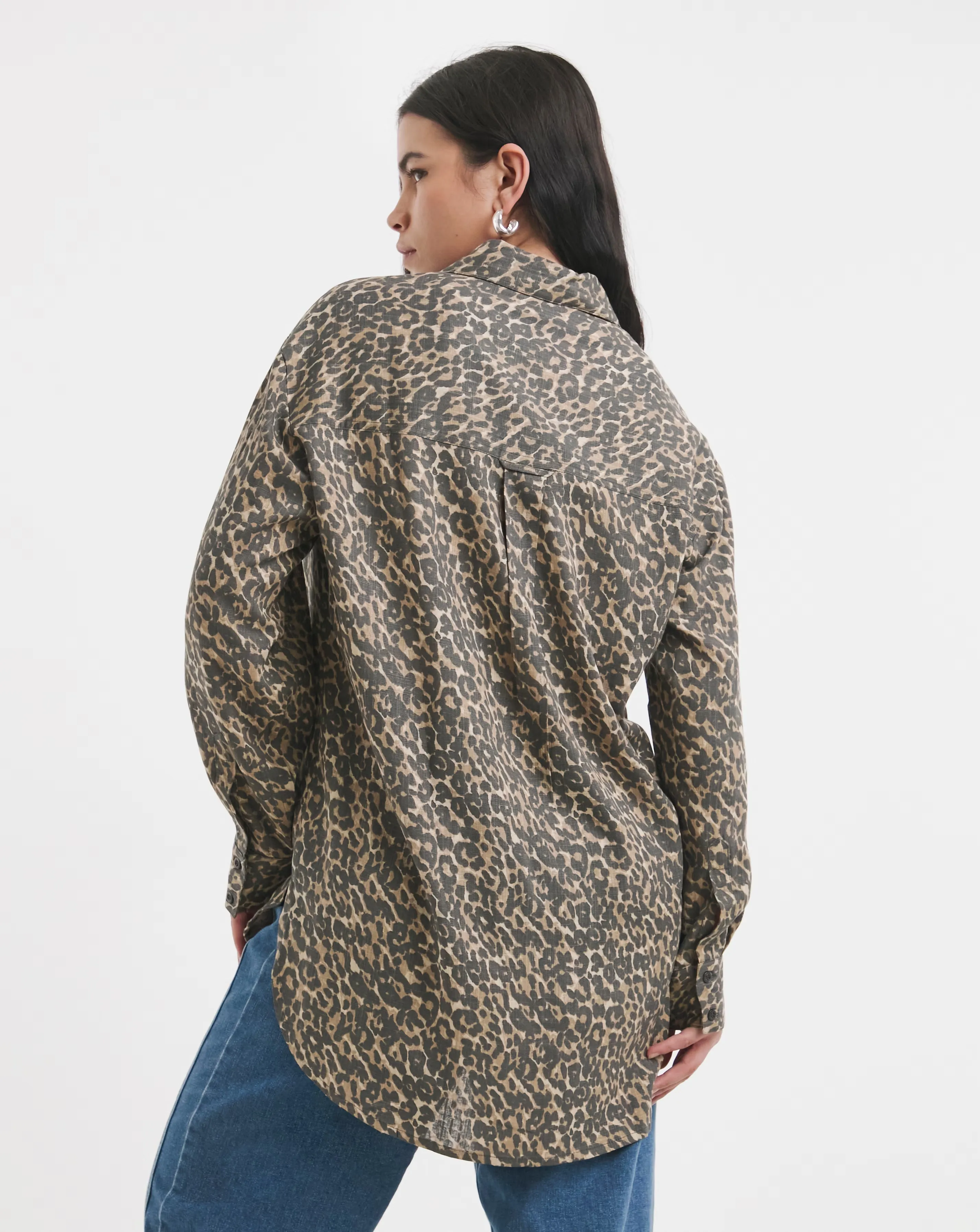 Leopard Animal Linen Mix Shirt 2 Leopard Animal Linen Mix Shirt