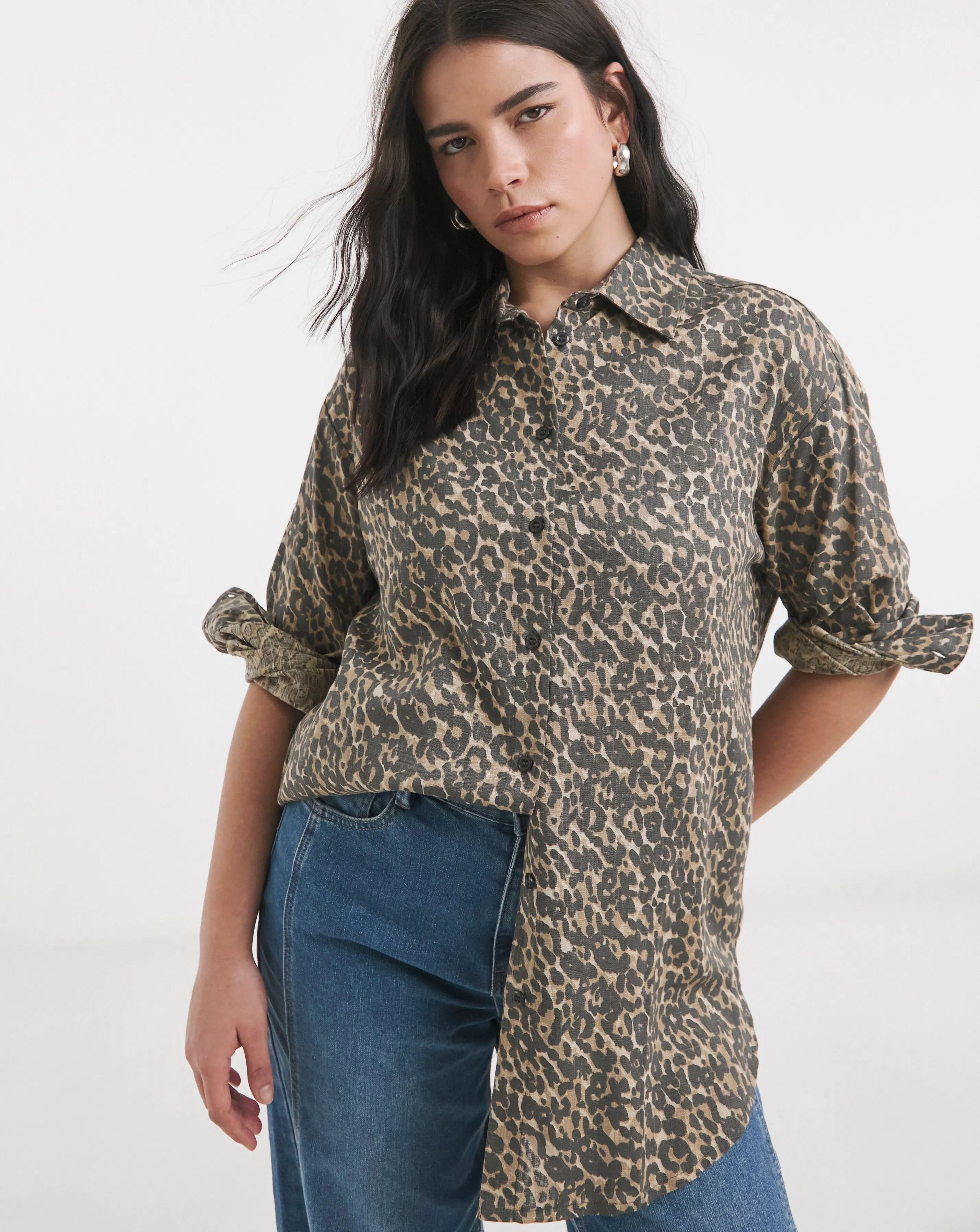 Leopard Animal Linen Mix Shirt 4 Leopard Animal Linen Mix Shirt
