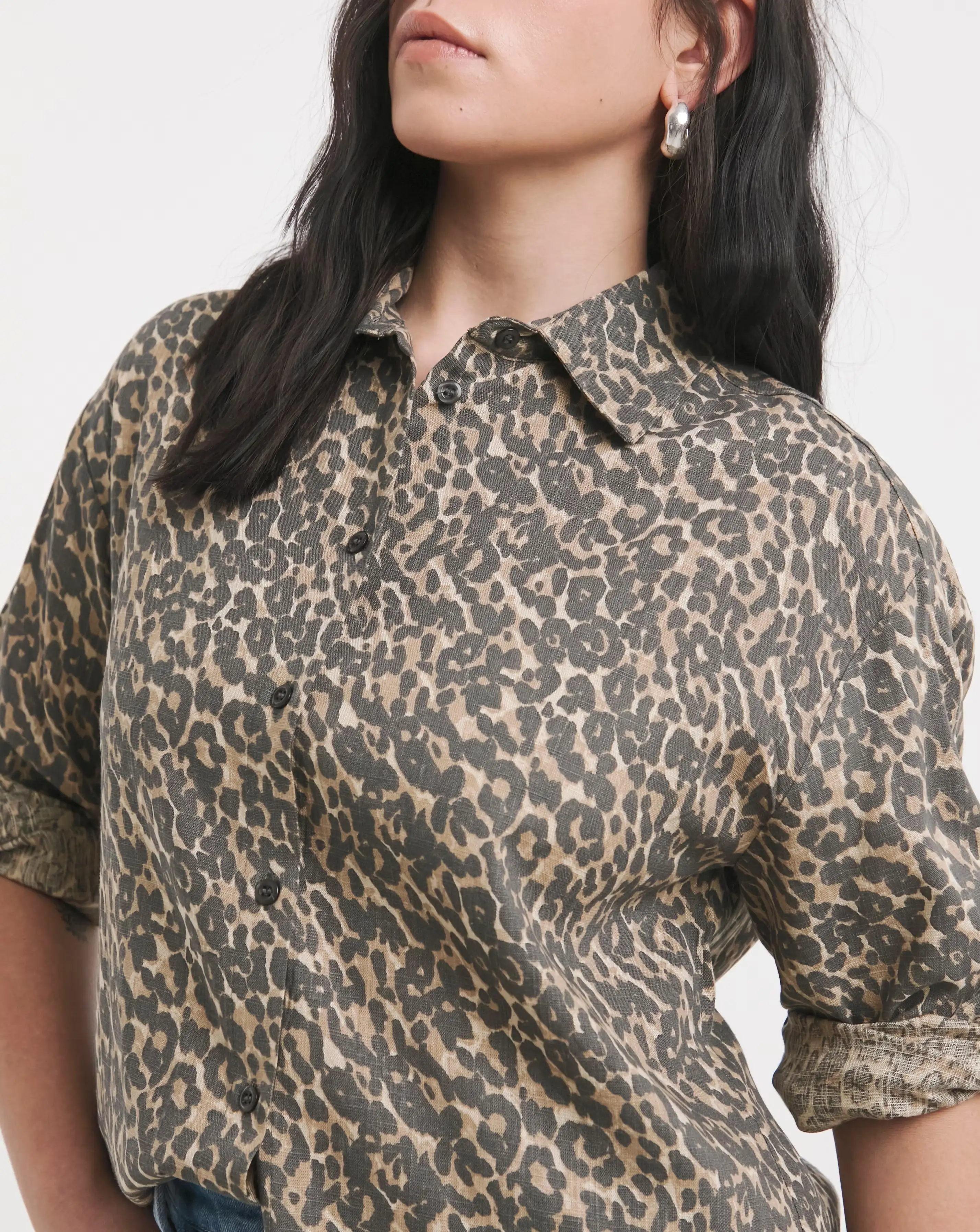 Leopard Animal Linen Mix Shirt 5 Leopard Animal Linen Mix Shirt