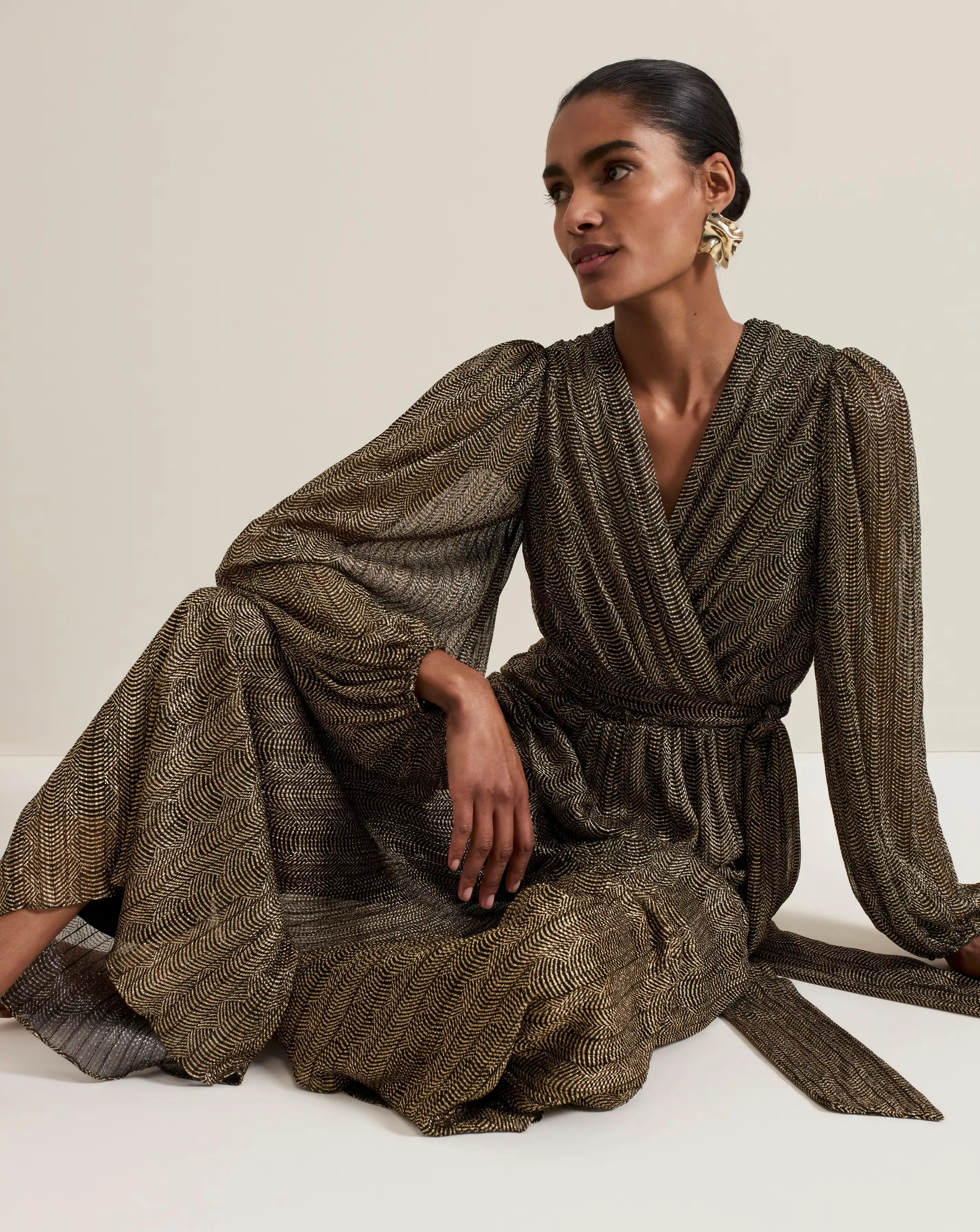 Phase Eight Alli Gold Textured Jumpsuit 2 Phase Eight Alli Gold Textured Jumpsuit