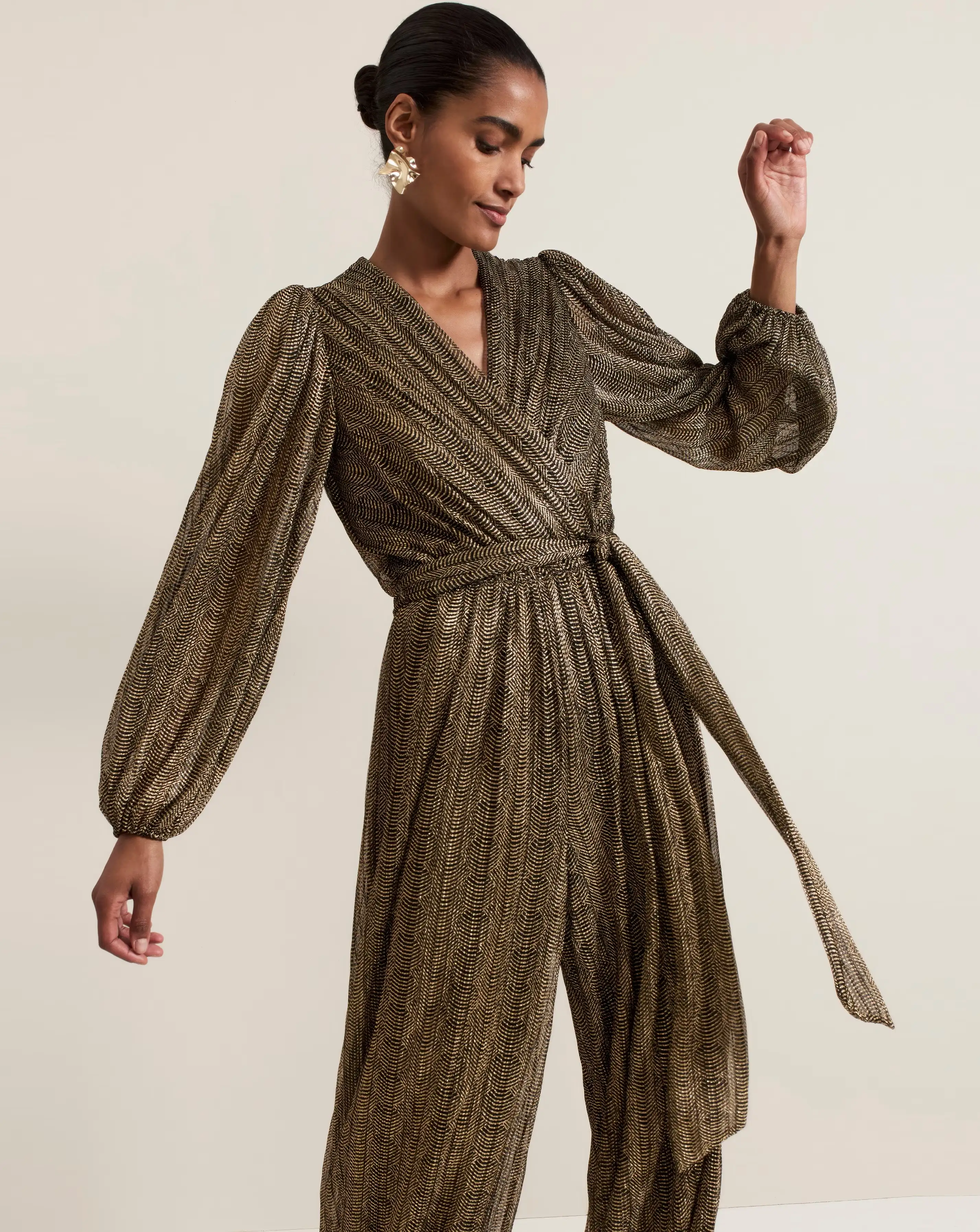 Phase Eight Alli Gold Textured Jumpsuit 5 Phase Eight Alli Gold Textured Jumpsuit