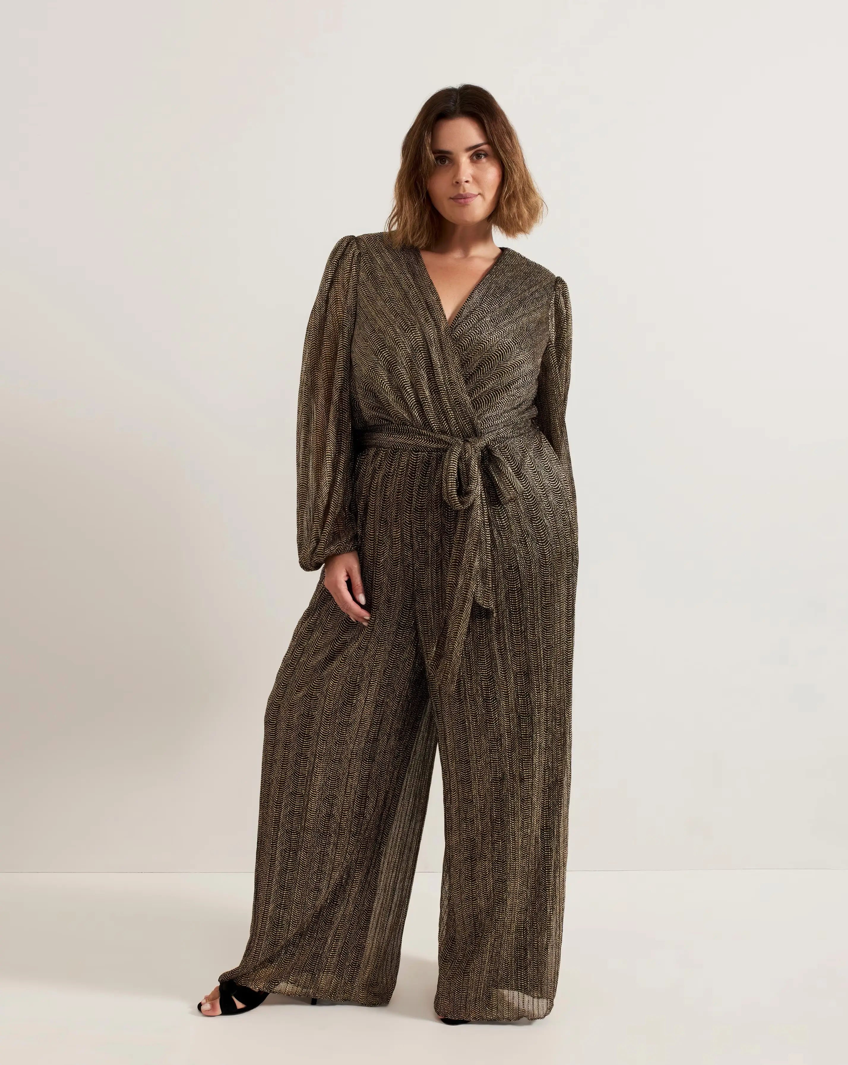 Phase Eight Alli Gold Textured Jumpsuit 8 Phase Eight Alli Gold Textured Jumpsuit