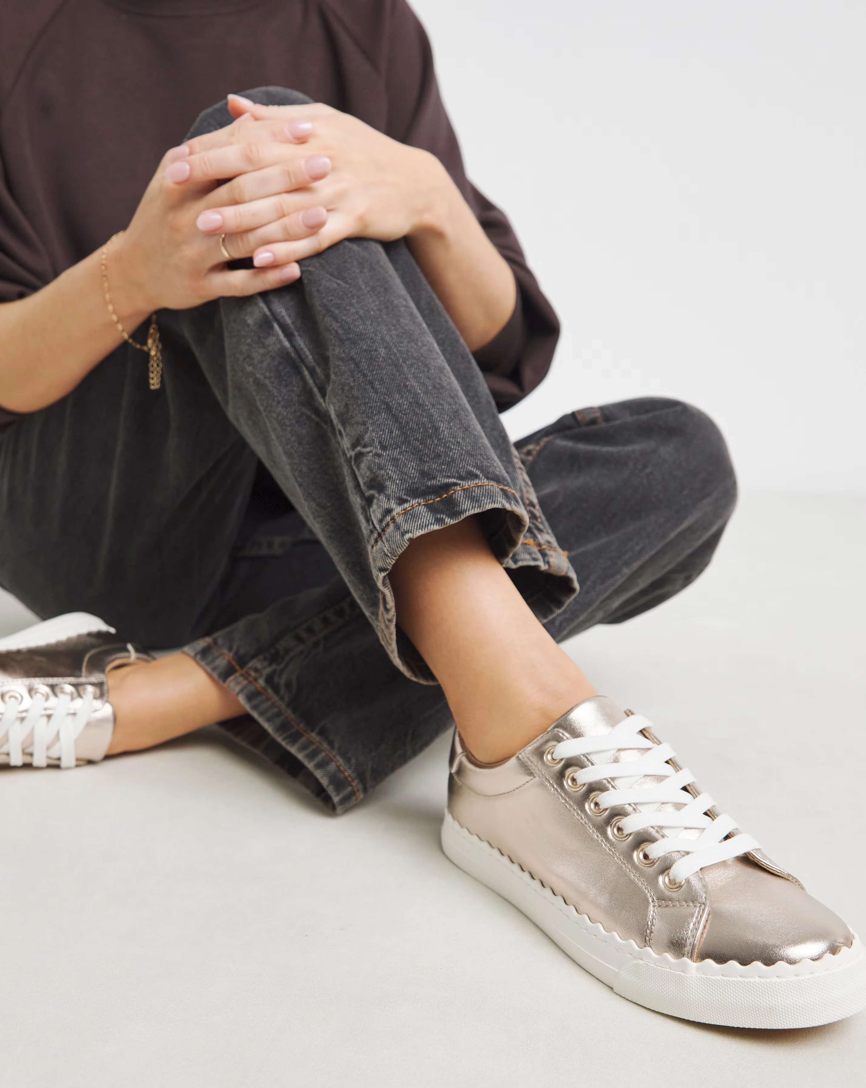 Janey Scalloped Edge Lace Up Trainer - Extra Wide Fit (EEE) 1 Janey Scalloped Edge Lace Up Trainer - Extra Wide Fit (EEE)