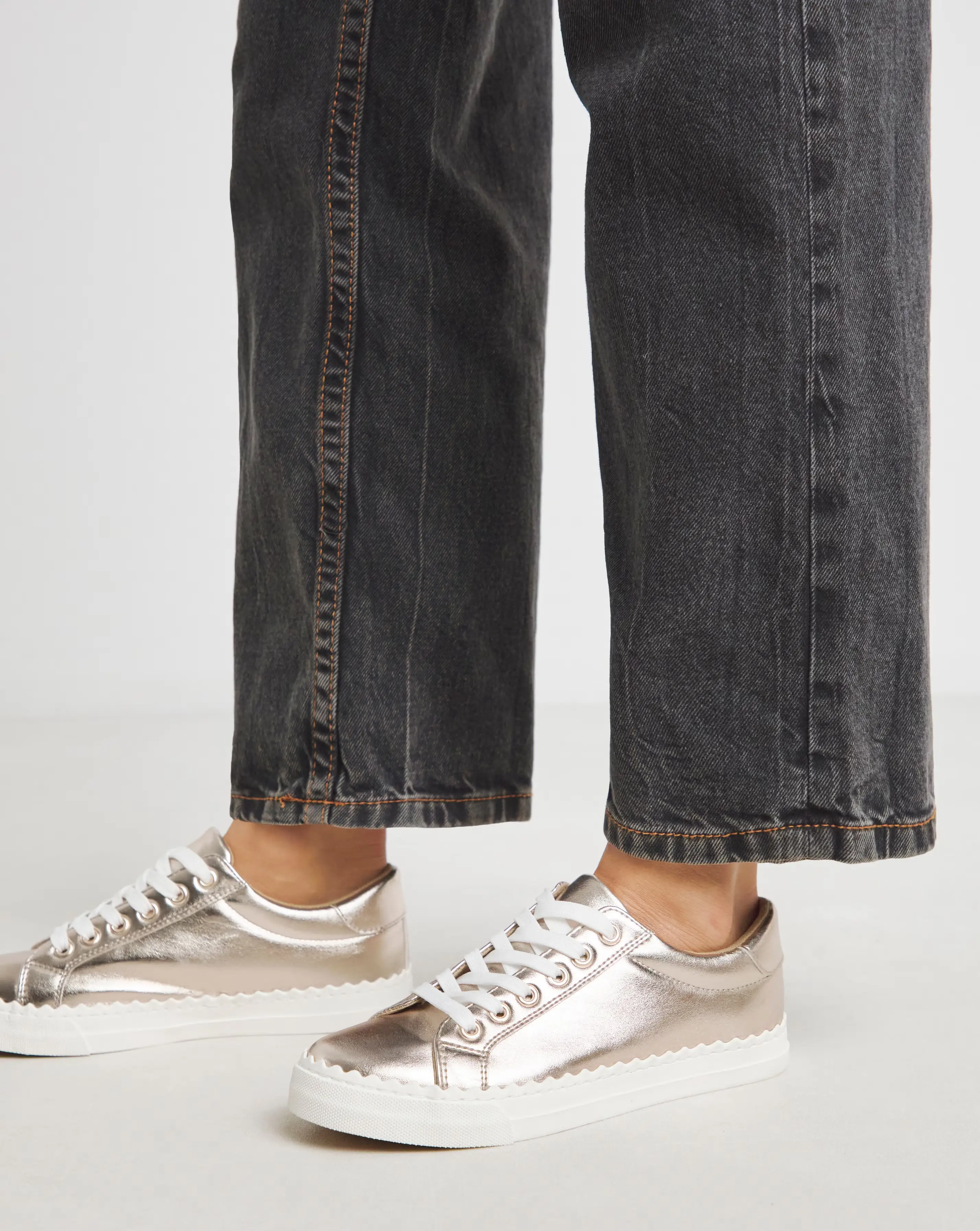 Janey Scalloped Edge Lace Up Trainer - Extra Wide Fit (EEE) 2 Janey Scalloped Edge Lace Up Trainer - Extra Wide Fit (EEE)