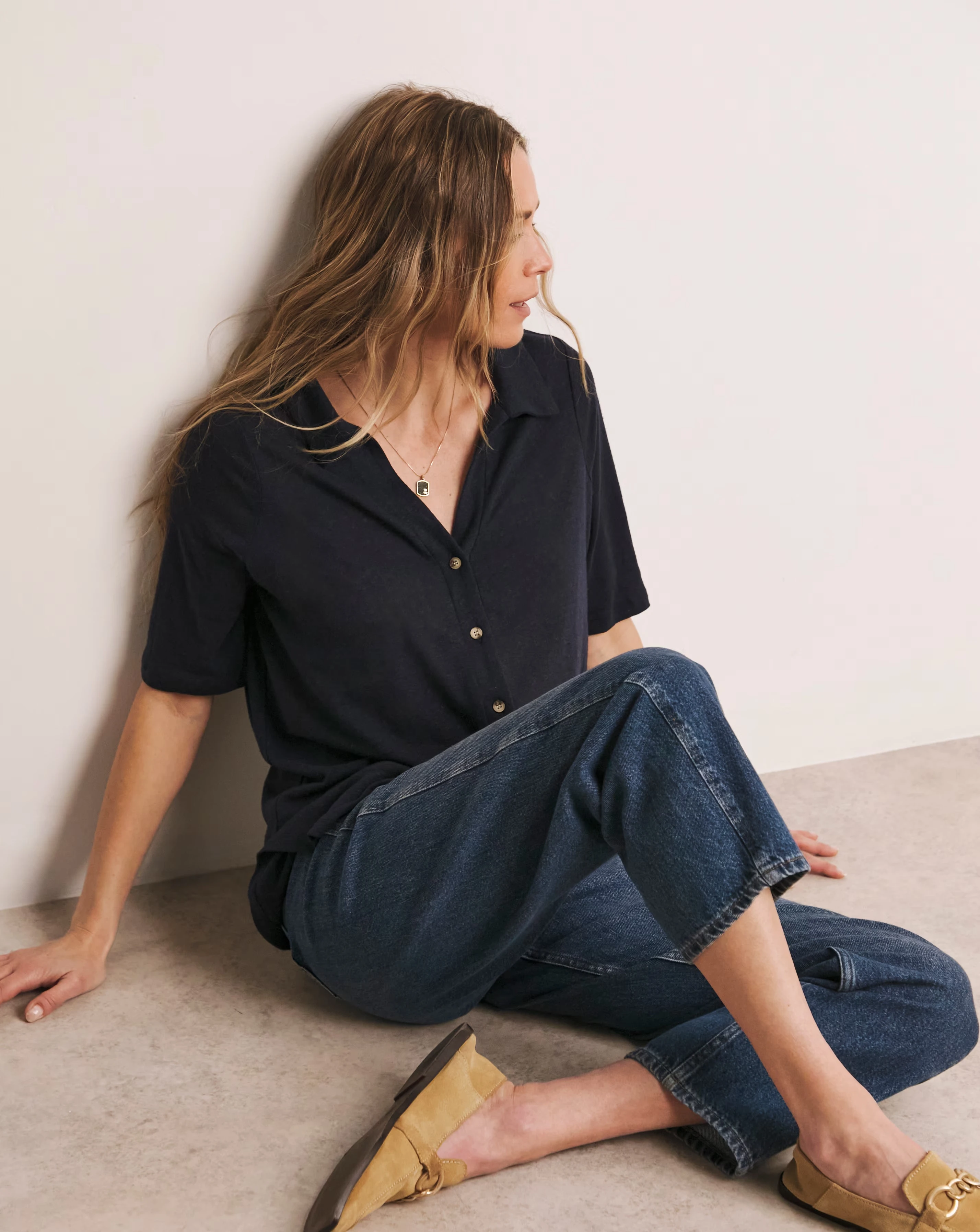 Anthology Collared Short Sleeve Button Front Linen Top 5 Anthology Collared Short Sleeve Button Front Linen Top