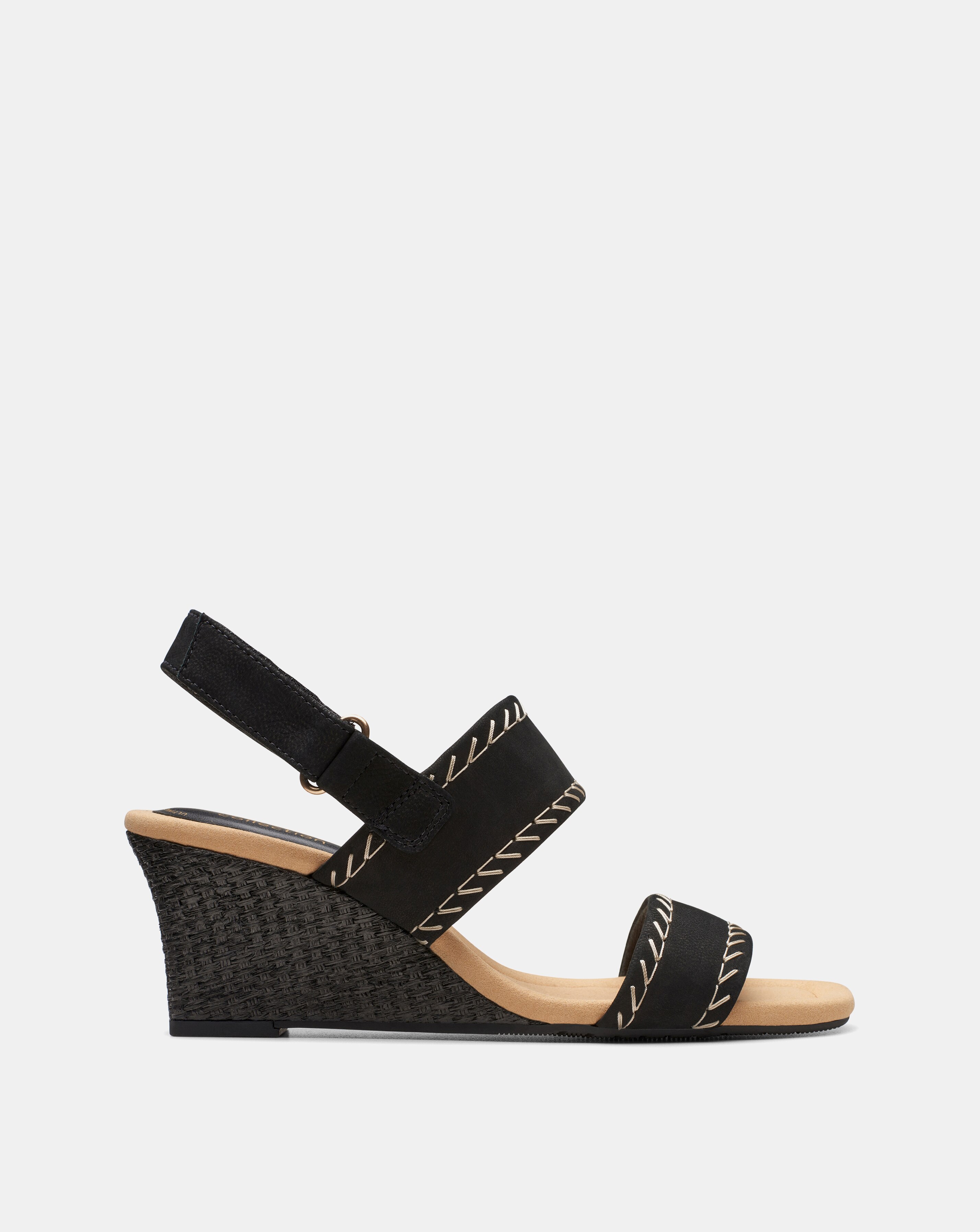 Clarks Kyarra Rose Suede Wedged Sandal Wide Fit