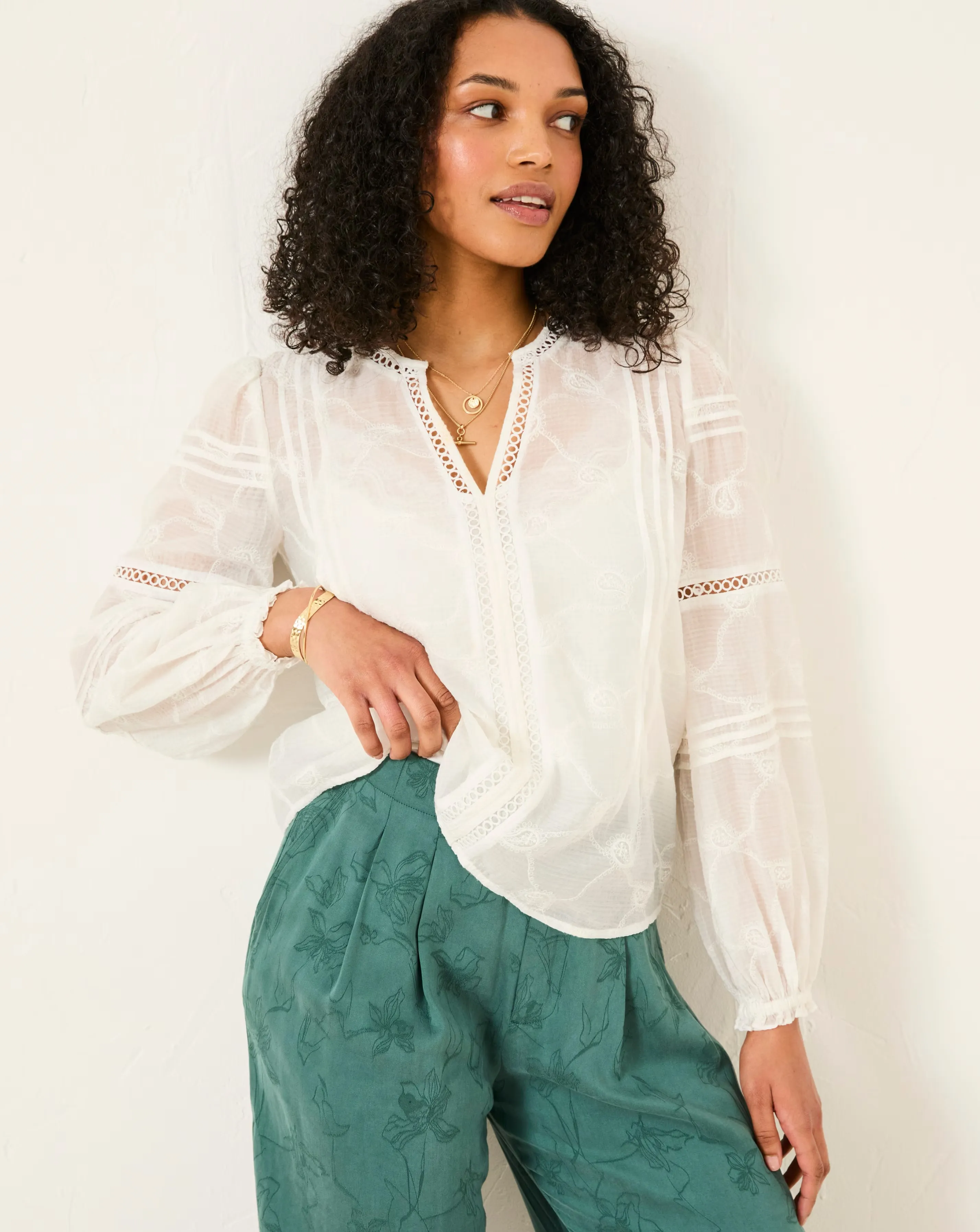 Fatface Copper & Black Jasmine Decorative Blouse 2 Fatface Copper & Black Jasmine Decorative Blouse