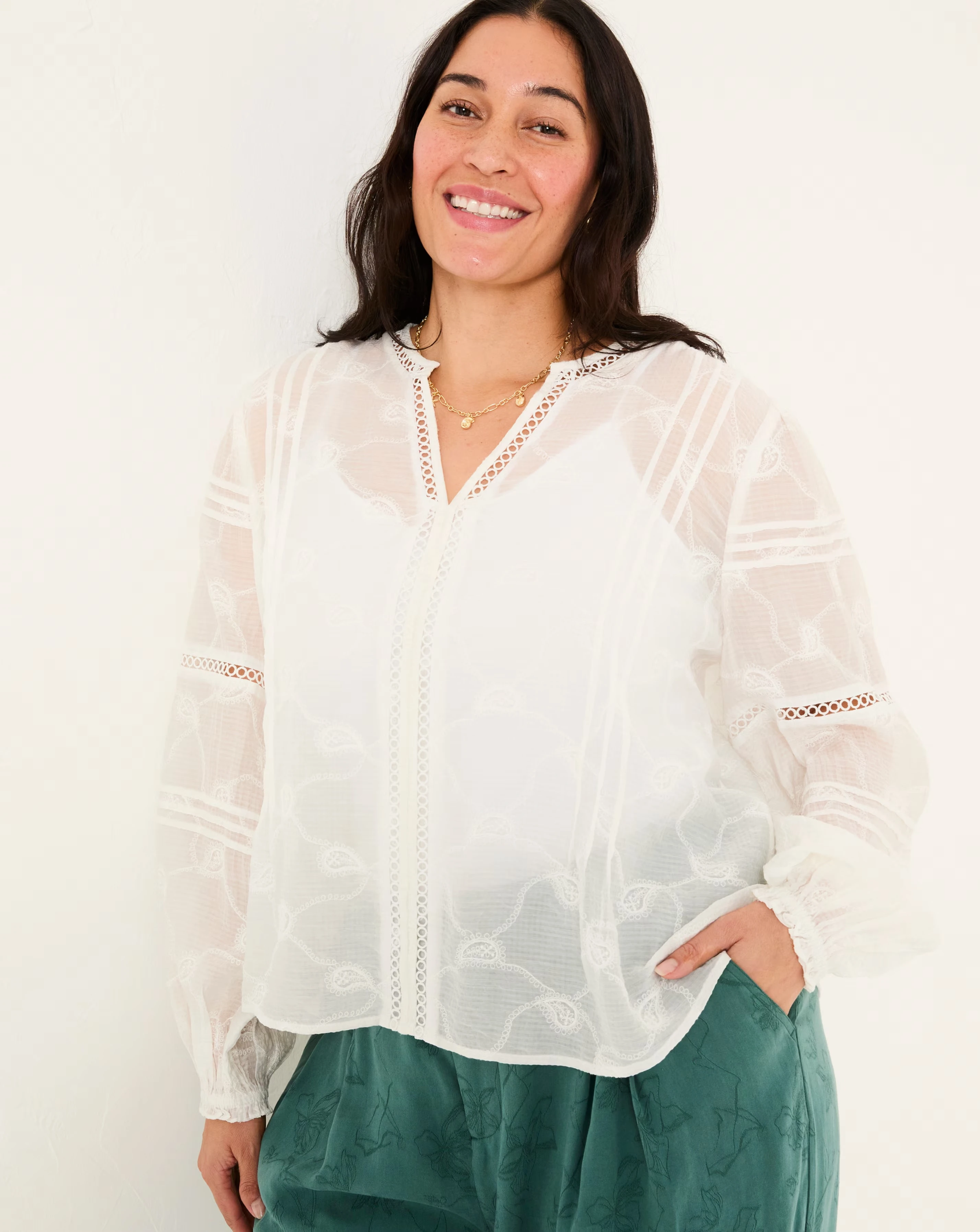 Fatface Copper & Black Jasmine Decorative Blouse 8 Fatface Copper & Black Jasmine Decorative Blouse