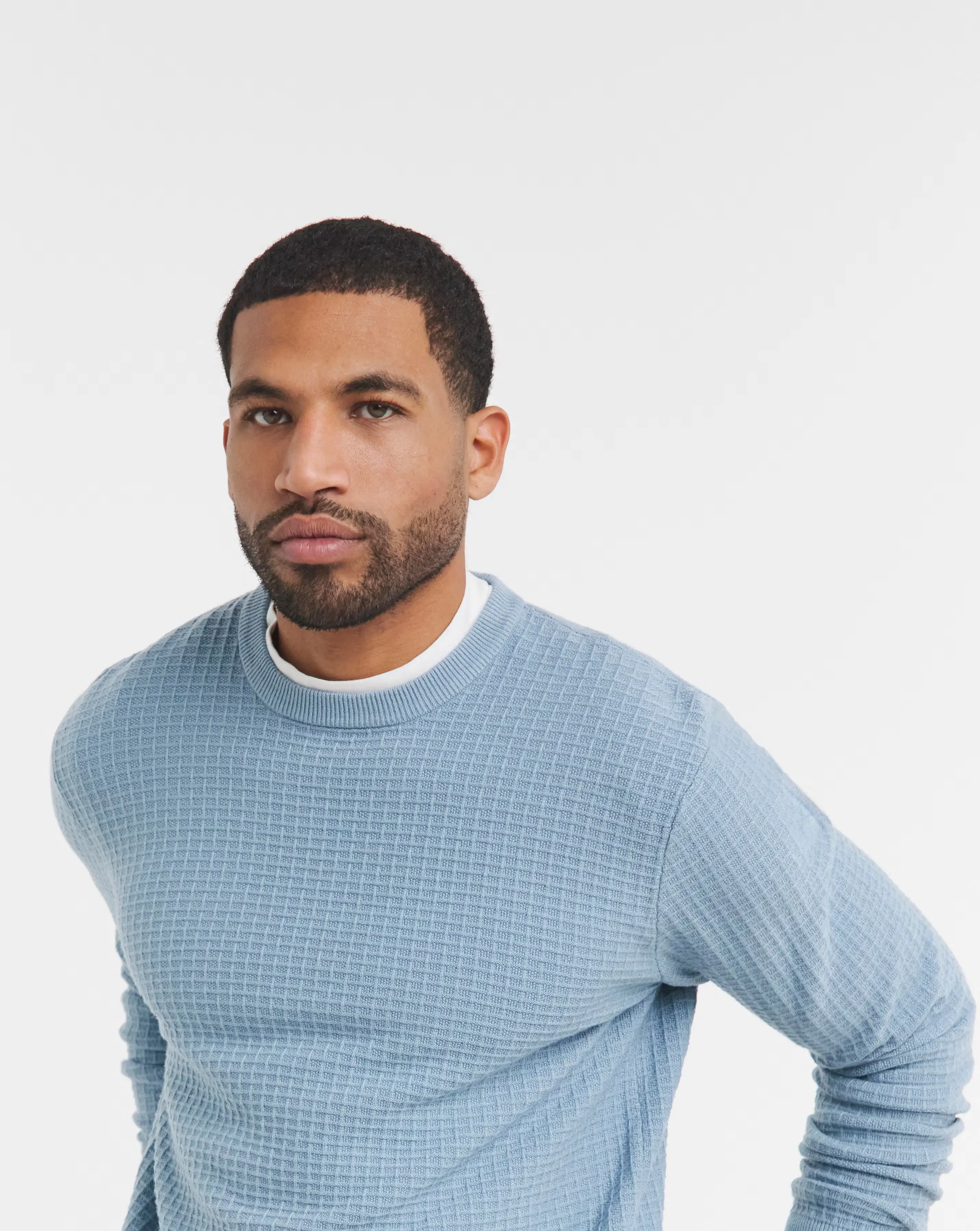 Blue Textured Soft Touch Jumper 3 Blue Textured Soft Touch Jumper