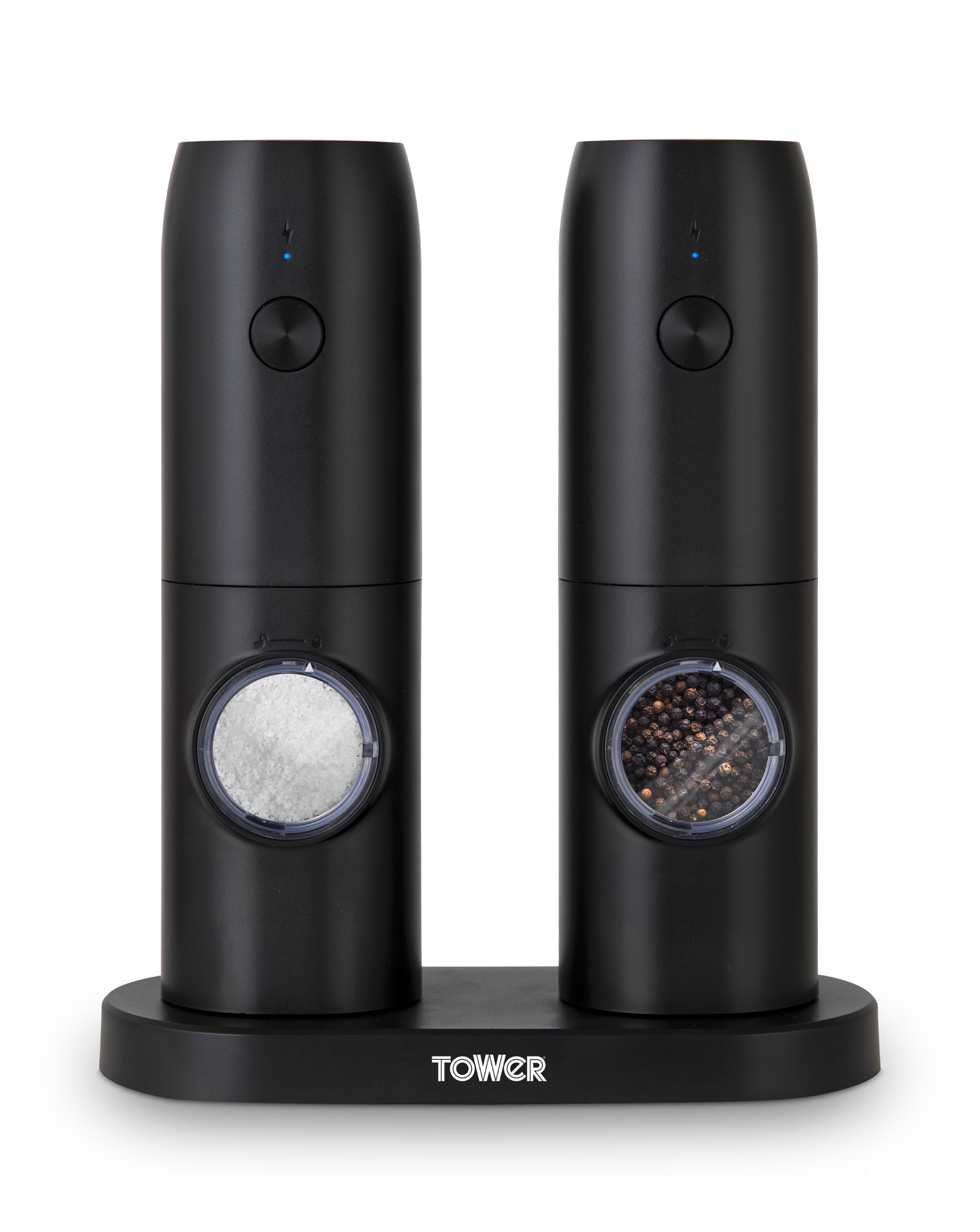Tower Rechargeable Salt & Pepper Mill Black