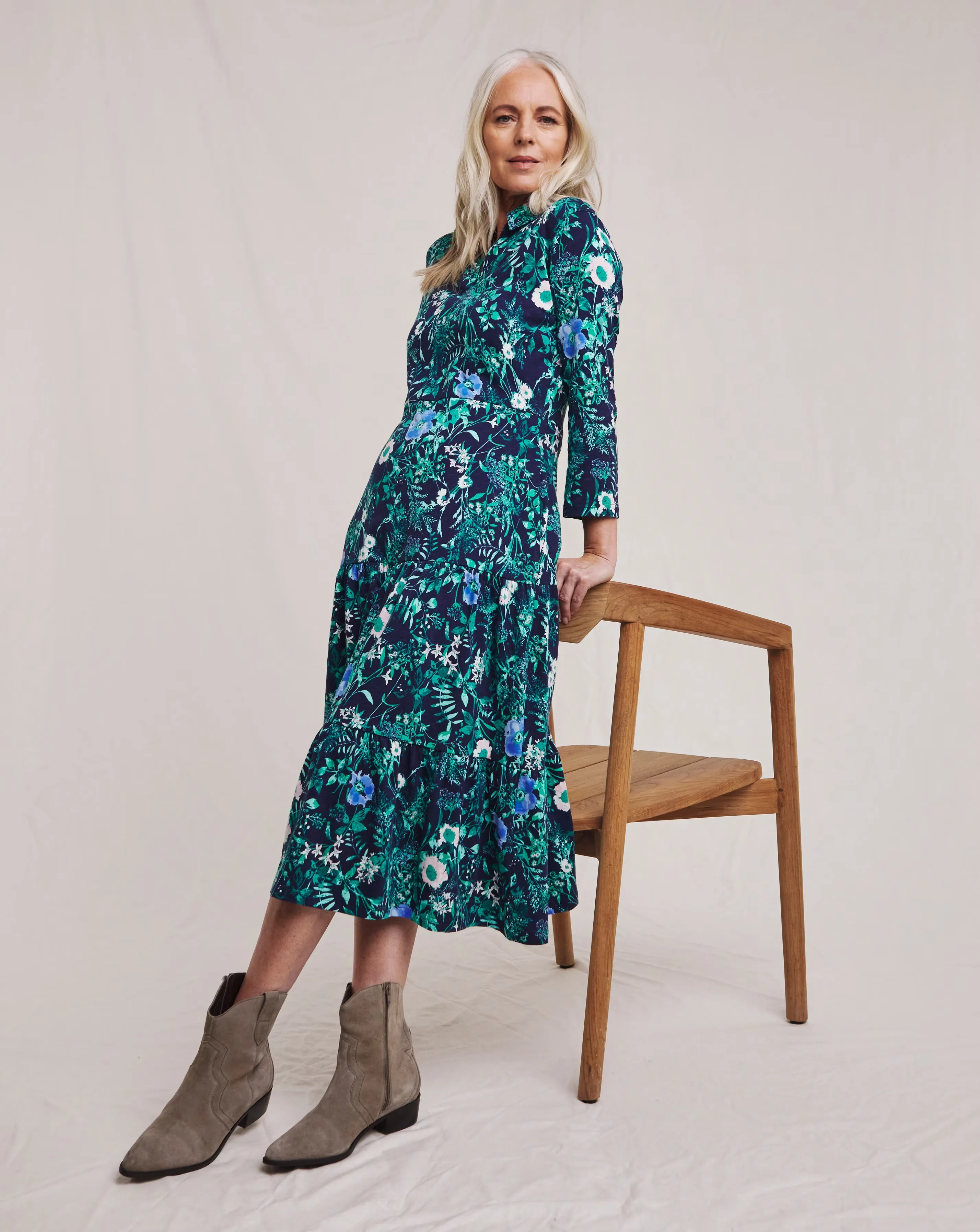 Julipa Pure Cotton Tiered Midi Dress 1 Julipa Pure Cotton Tiered Midi Dress