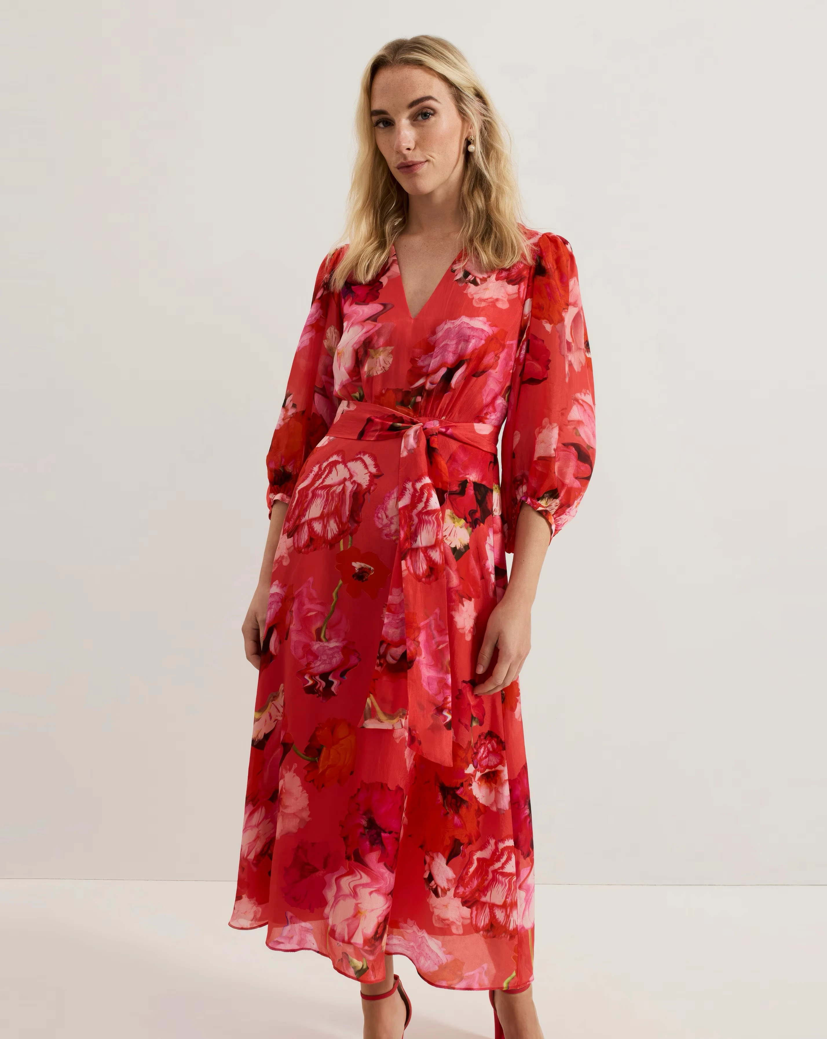 Phasse Eight Fedrica Floral Long Sleeve Midi Dress 6 Phasse Eight Fedrica Floral Long Sleeve Midi Dress