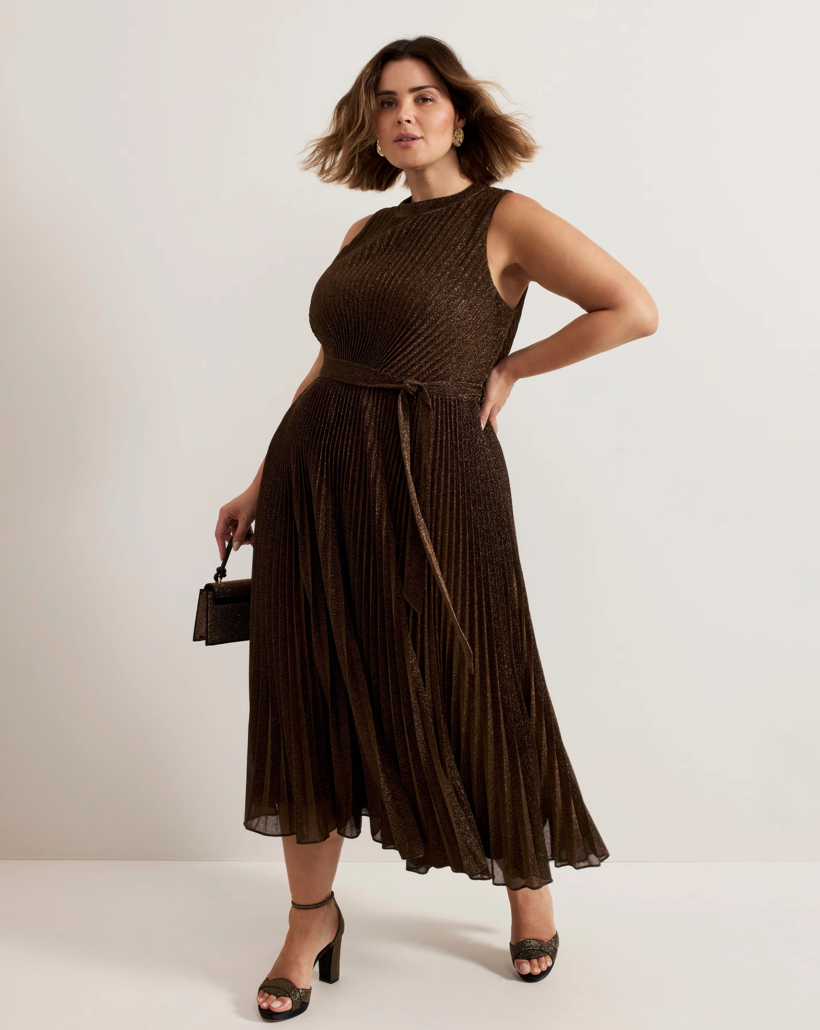 Phase Eight Simara Sparkle Pleat Midi Dress 3 Phase Eight Simara Sparkle Pleat Midi Dress