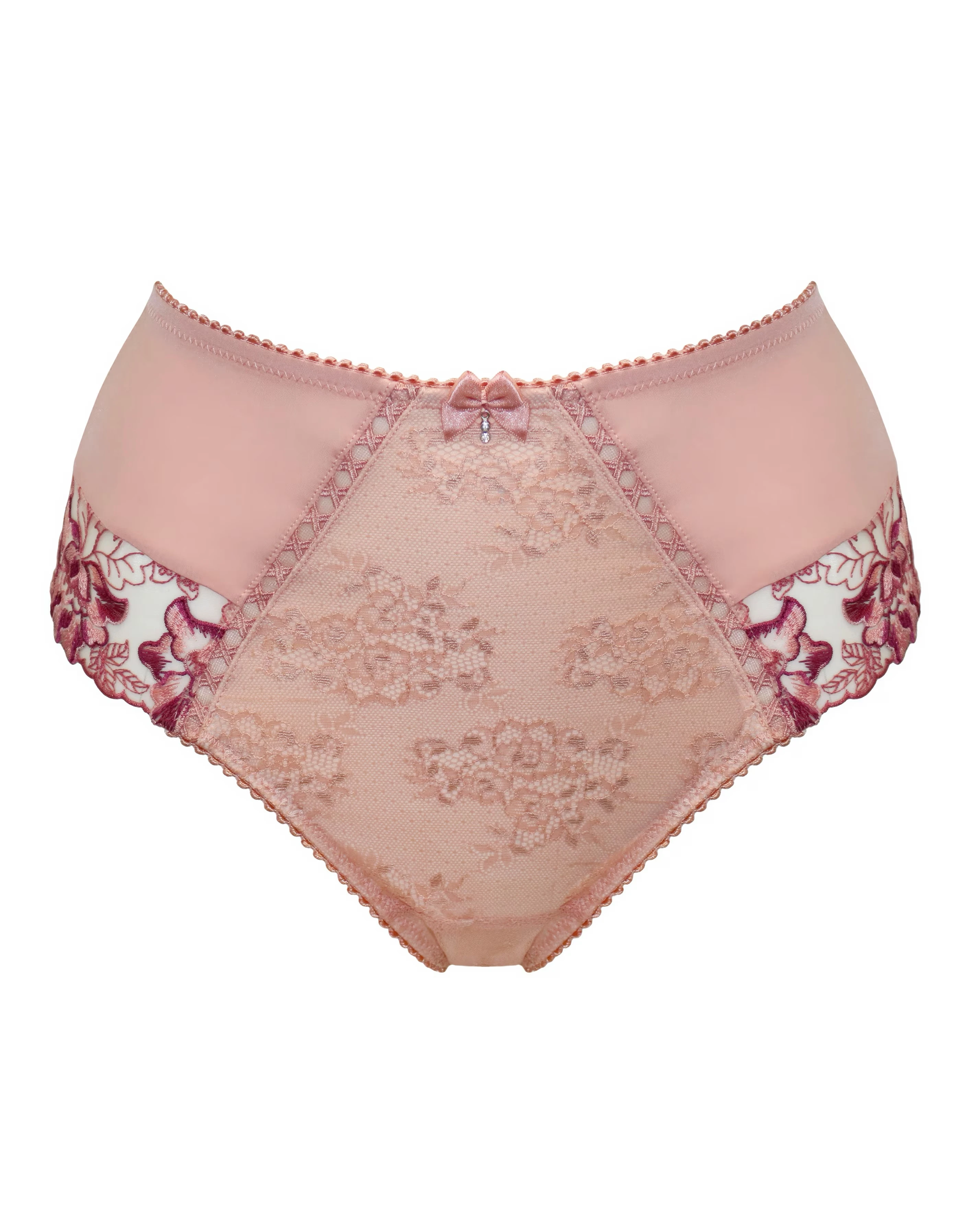 Pour Moi Sofia High Waist Deep Brief Pink/Mulberry 3 Pour Moi Sofia High Waist Deep Brief Pink/Mulberry