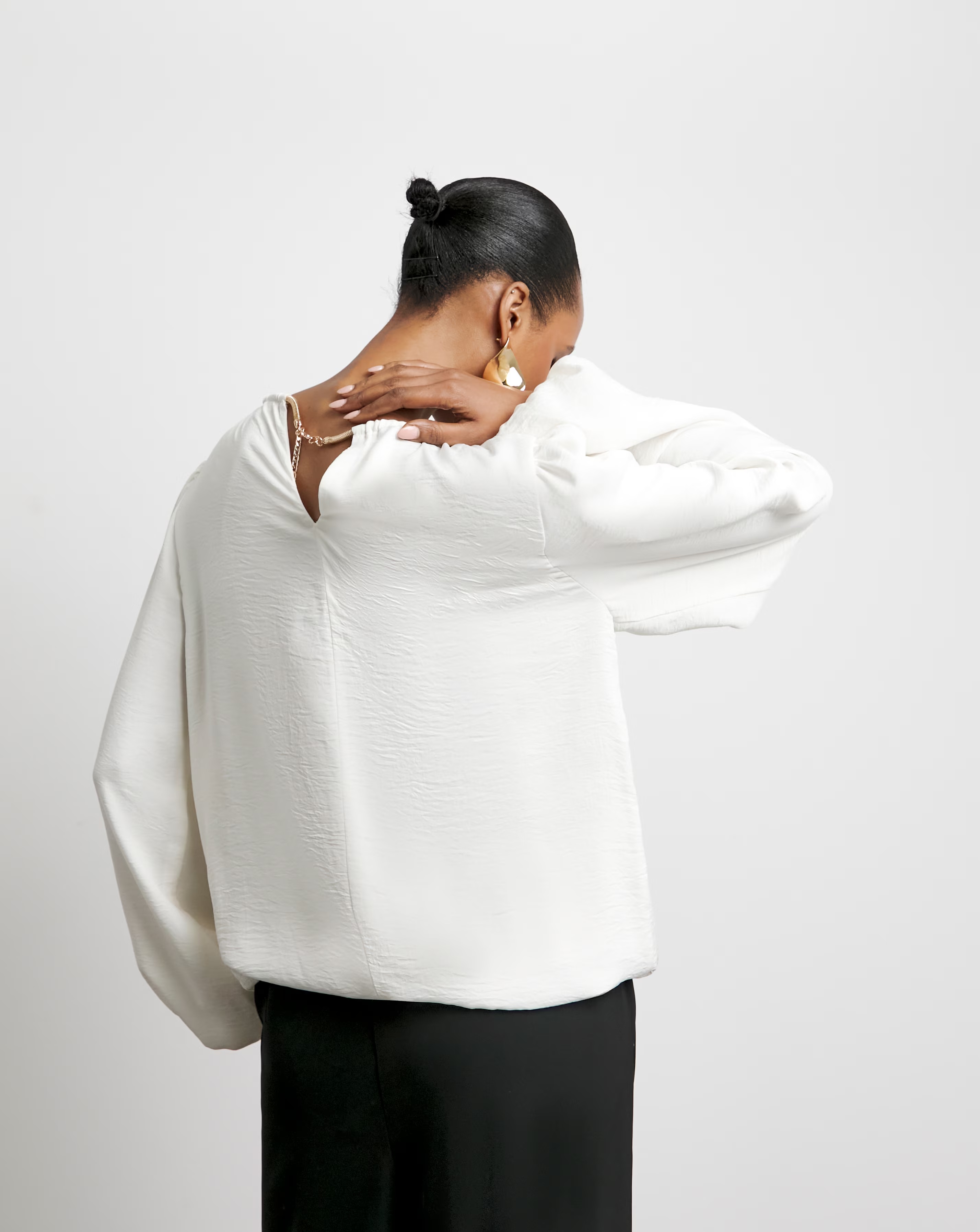 Joanna Hope Puff Sleeve Blouse With Neck Detail 2 Joanna Hope Puff Sleeve Blouse With Neck Detail