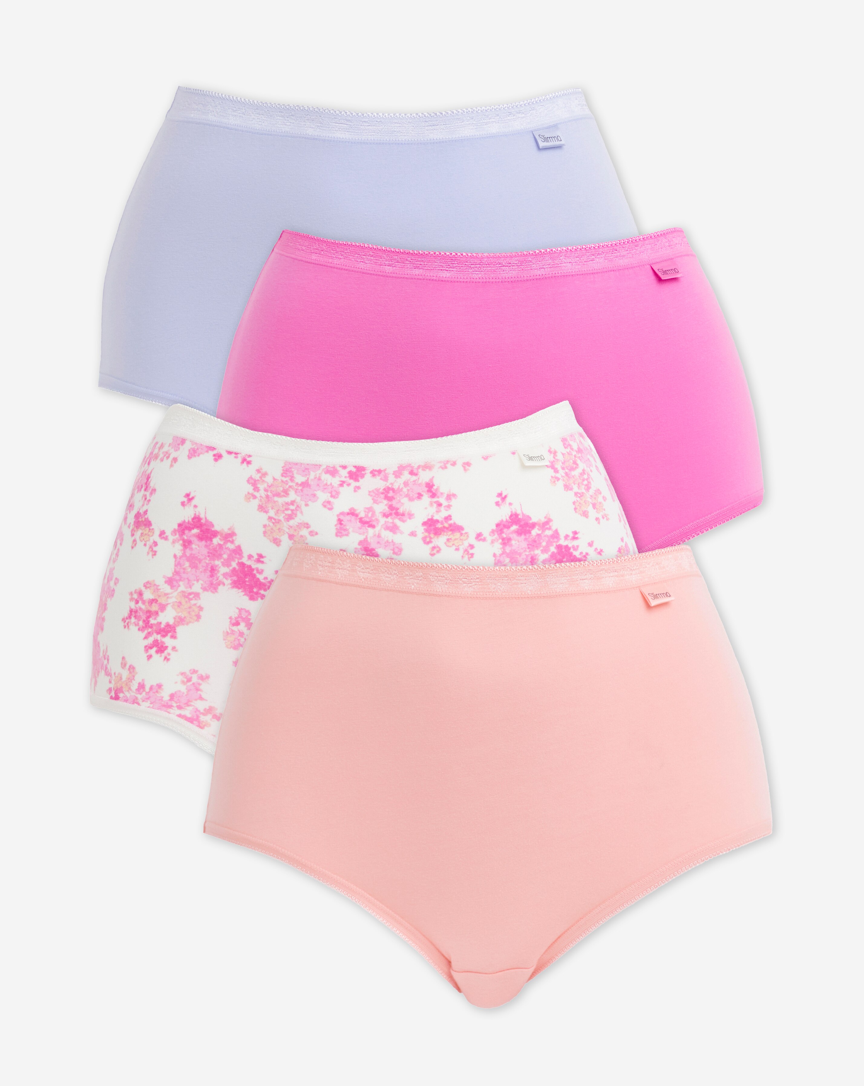 Slimma (4 Pack) Full Brief Knickers Pastel Floral 5 Slimma (4 Pack) Full Brief Knickers Pastel Floral